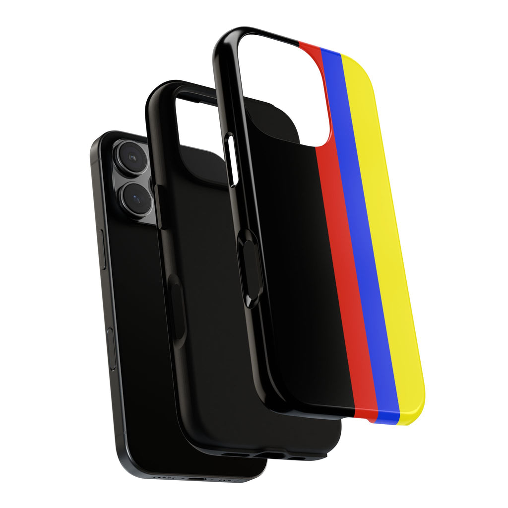 Striped Protective Phone Case —Colombian Flag Vertical Accent