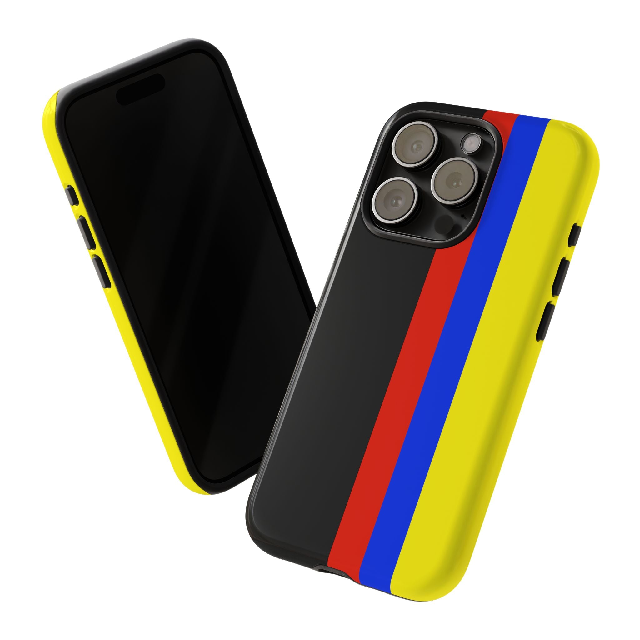 Striped Protective Phone Case —Colombian Flag Vertical Accent
