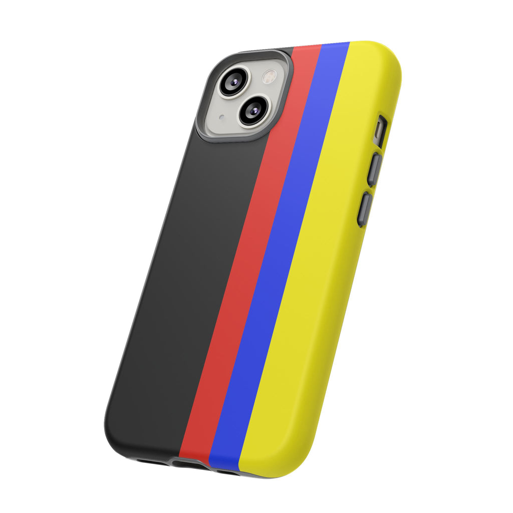 Striped Protective Phone Case —Colombian Flag Vertical Accent