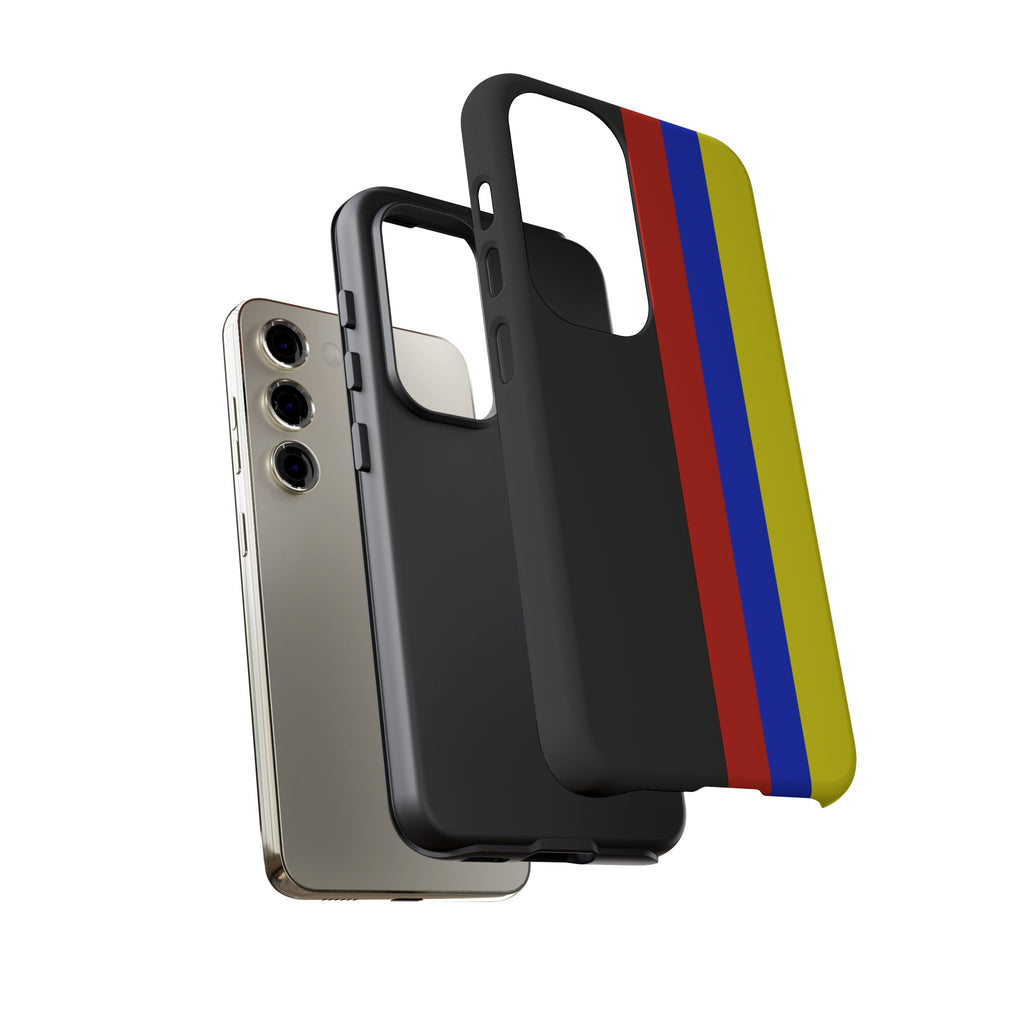 Striped Protective Phone Case —Colombian Flag Vertical Accent