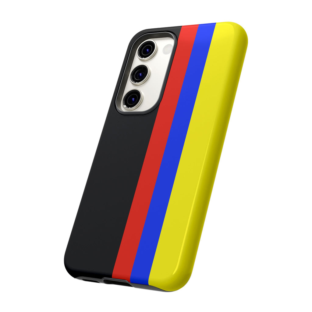 Striped Protective Phone Case —Colombian Flag Vertical Accent