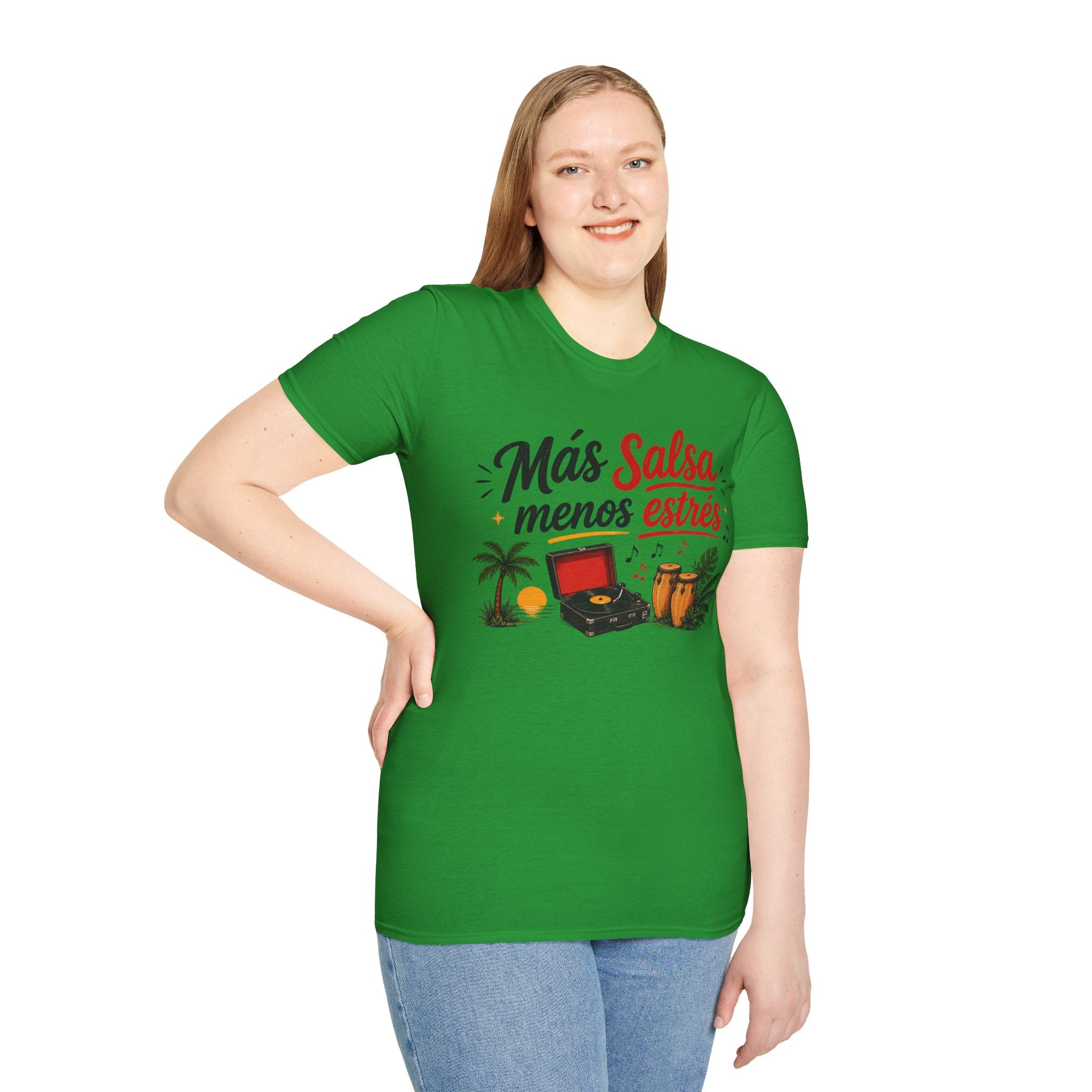 Unisex  T-Shirt  - "Más salsa, menos estrés"