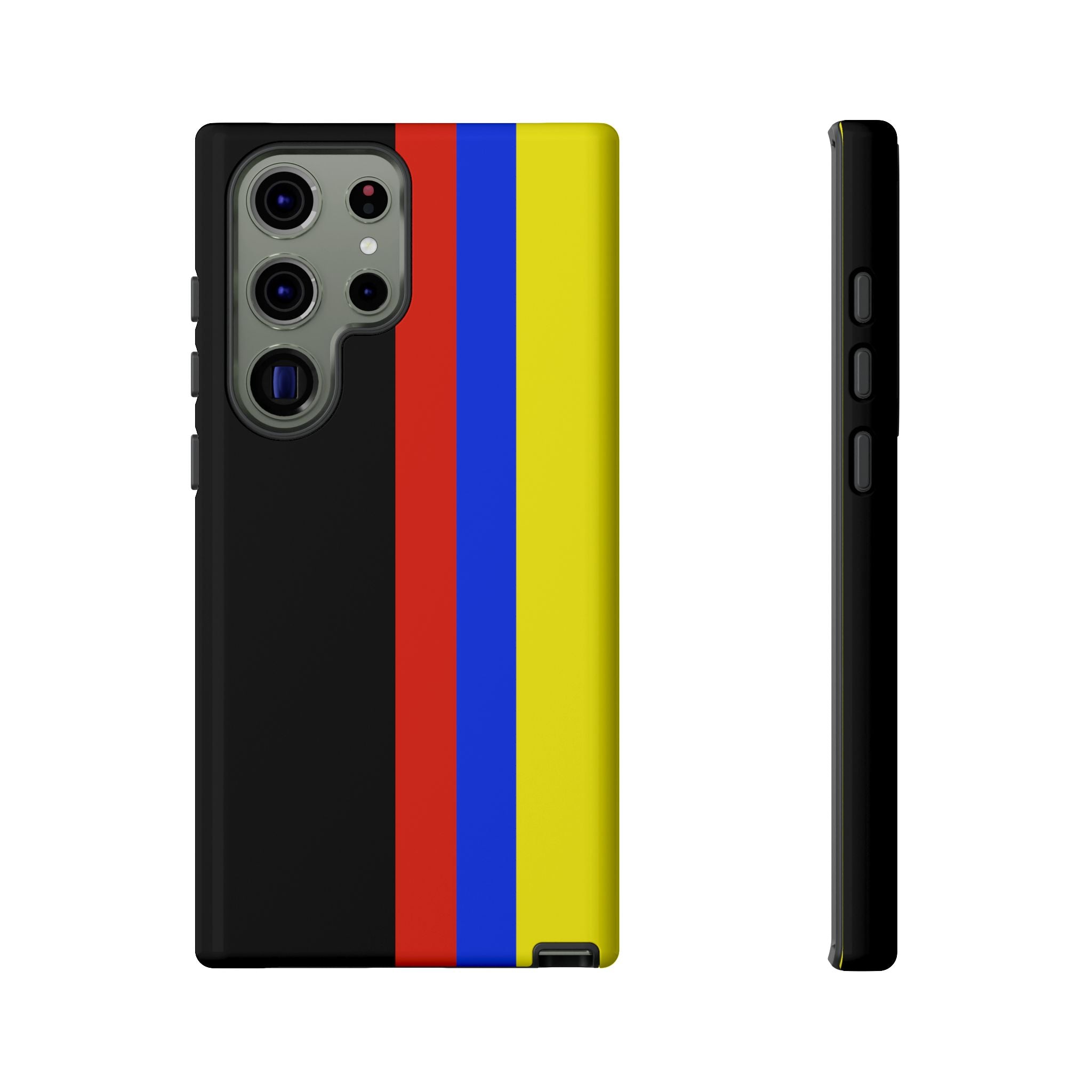 Striped Protective Phone Case —Colombian Flag Vertical Accent