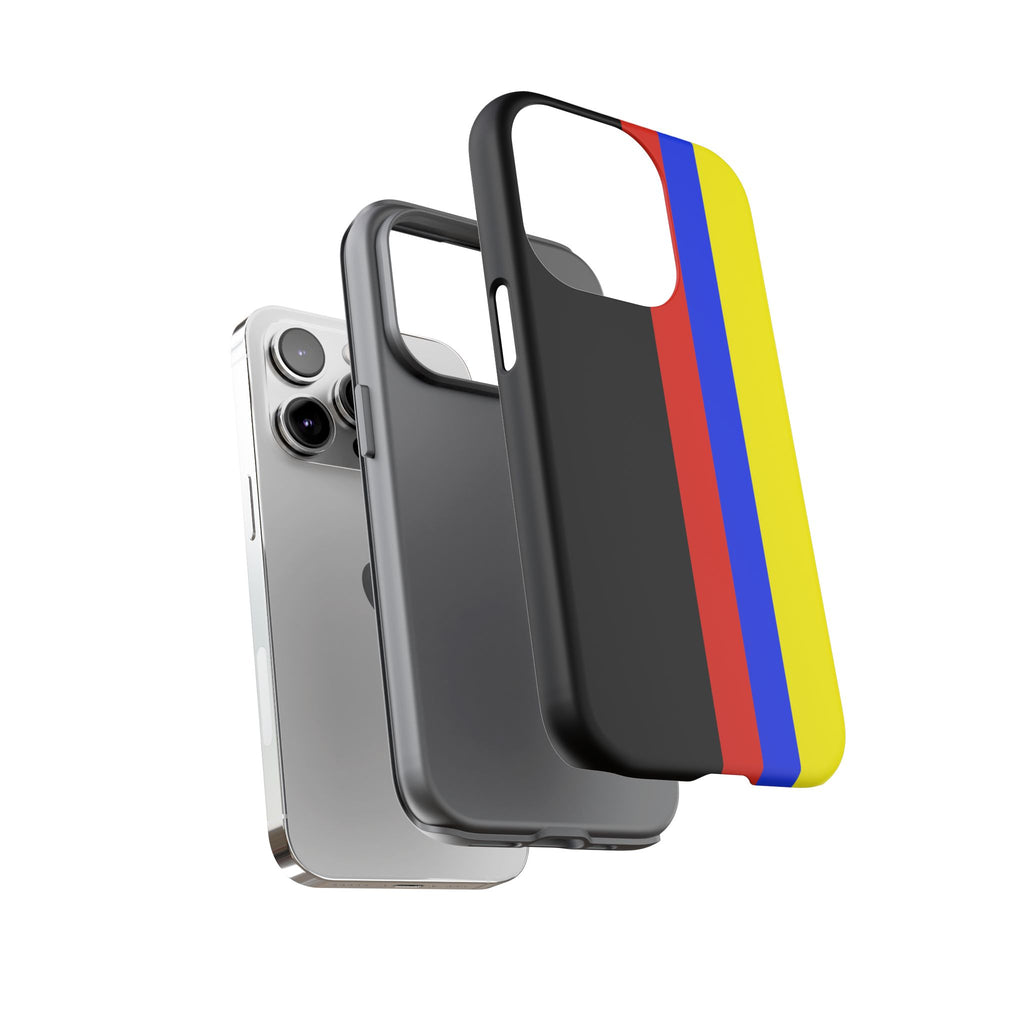 Striped Protective Phone Case —Colombian Flag Vertical Accent
