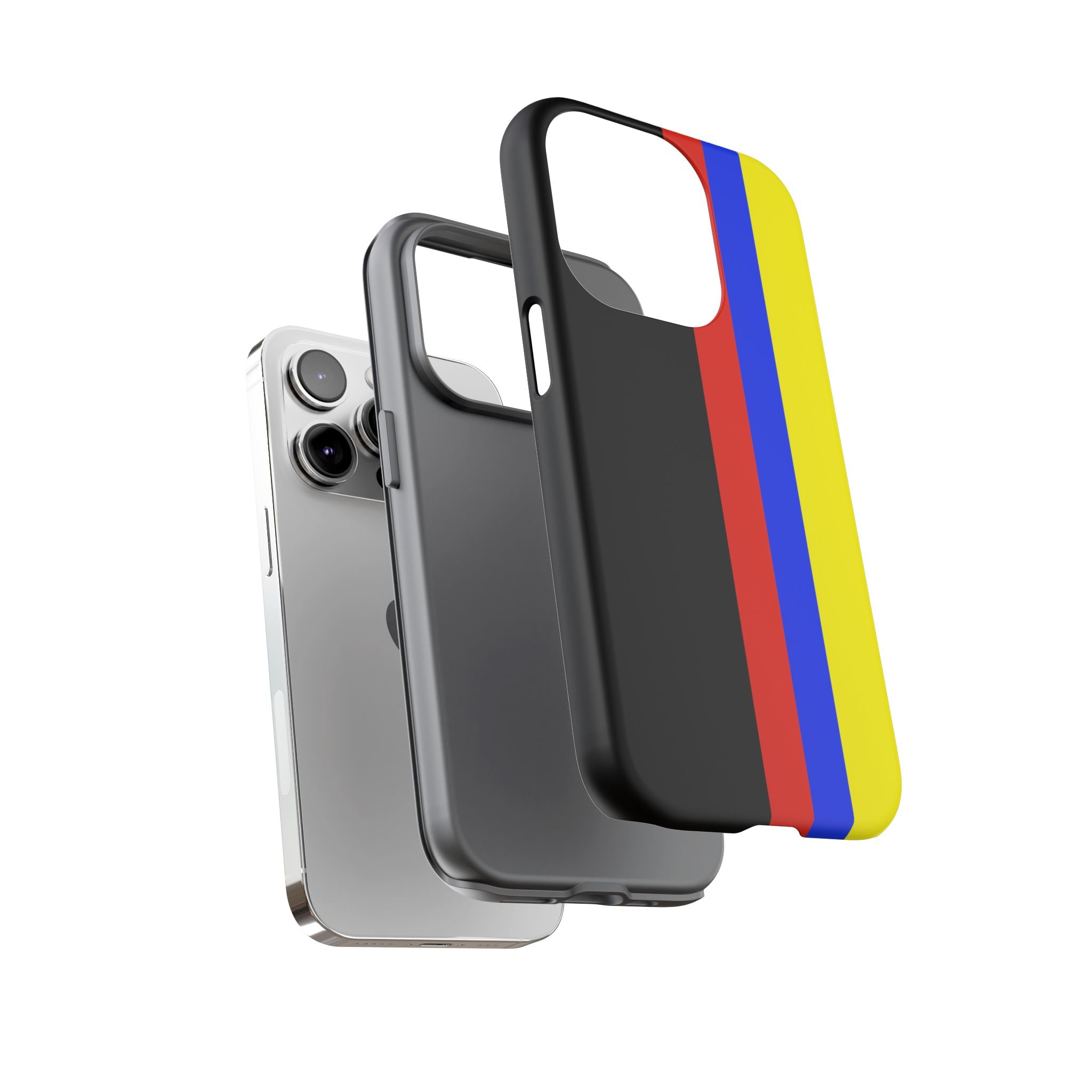Striped Protective Phone Case —Colombian Flag Vertical Accent