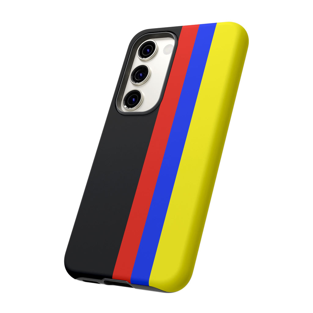 Striped Protective Phone Case —Colombian Flag Vertical Accent