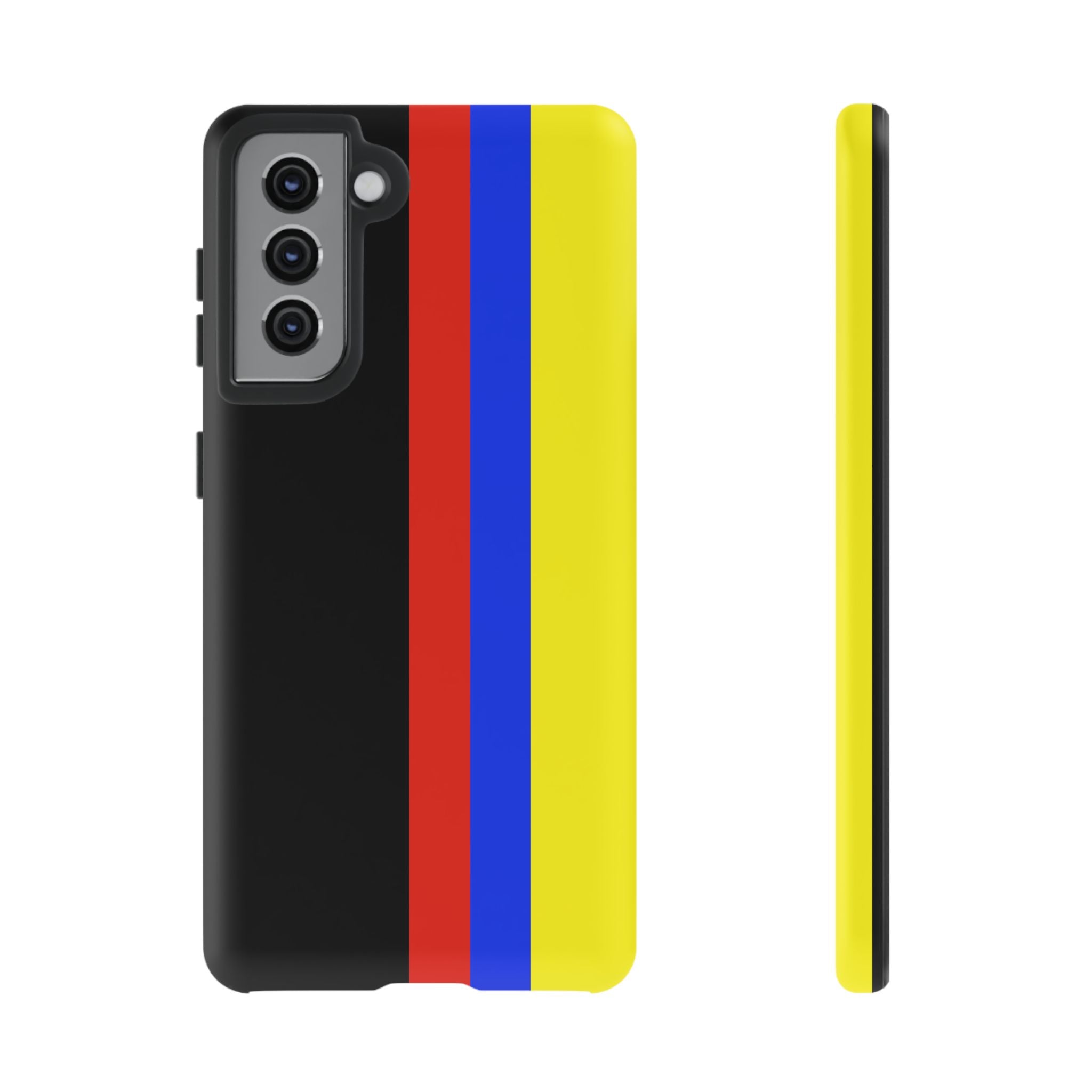 Striped Protective Phone Case —Colombian Flag Vertical Accent