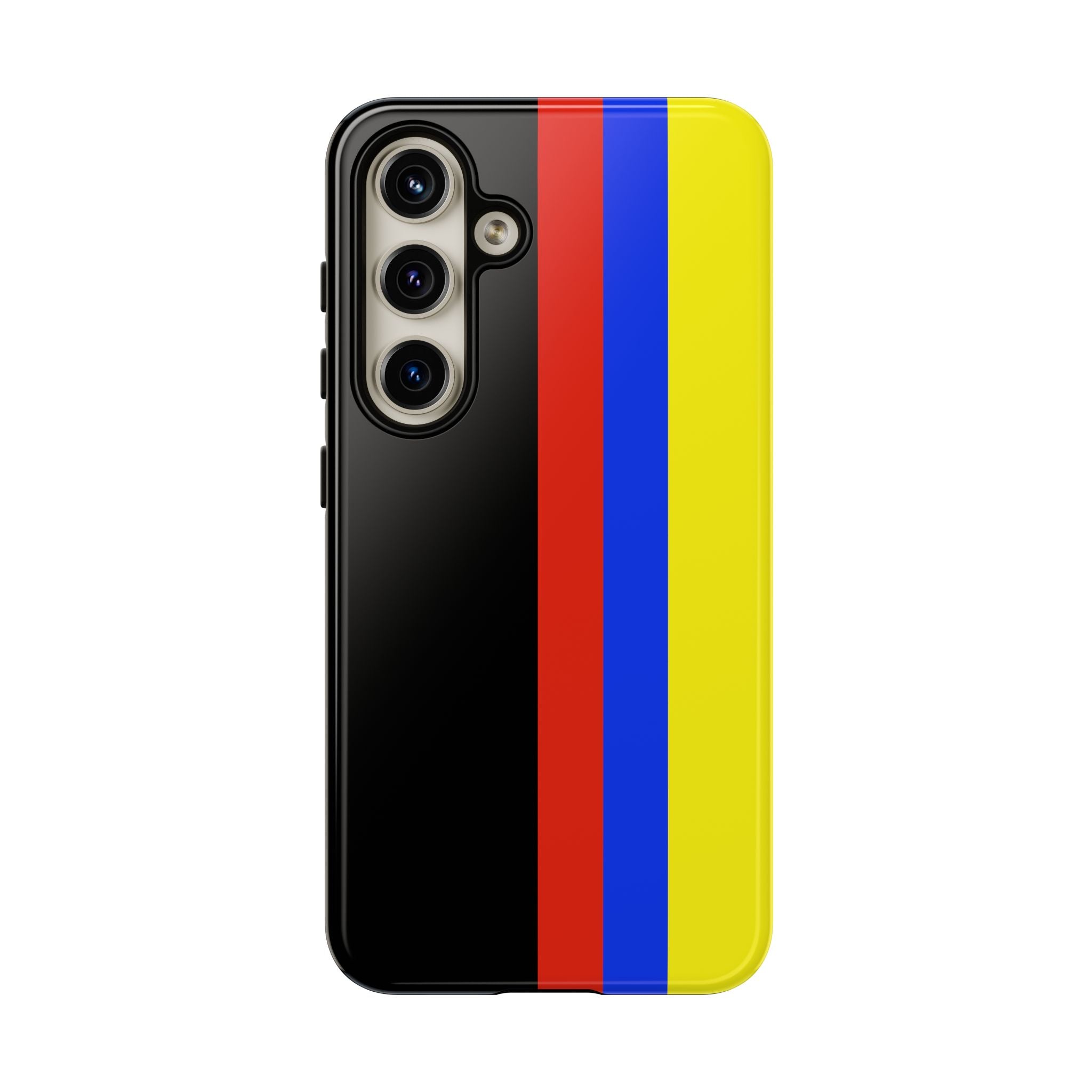 Striped Protective Phone Case —Colombian Flag Vertical Accent