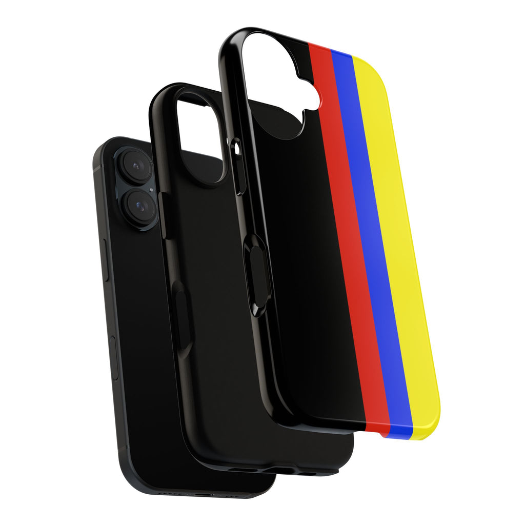 Striped Protective Phone Case —Colombian Flag Vertical Accent