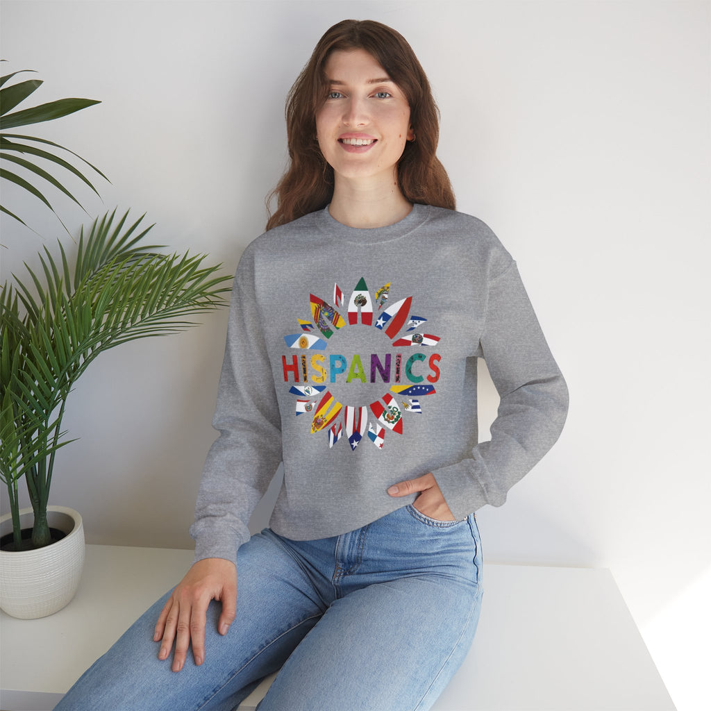 Hispanics Flag Sunburst Crewneck Sweatshirt