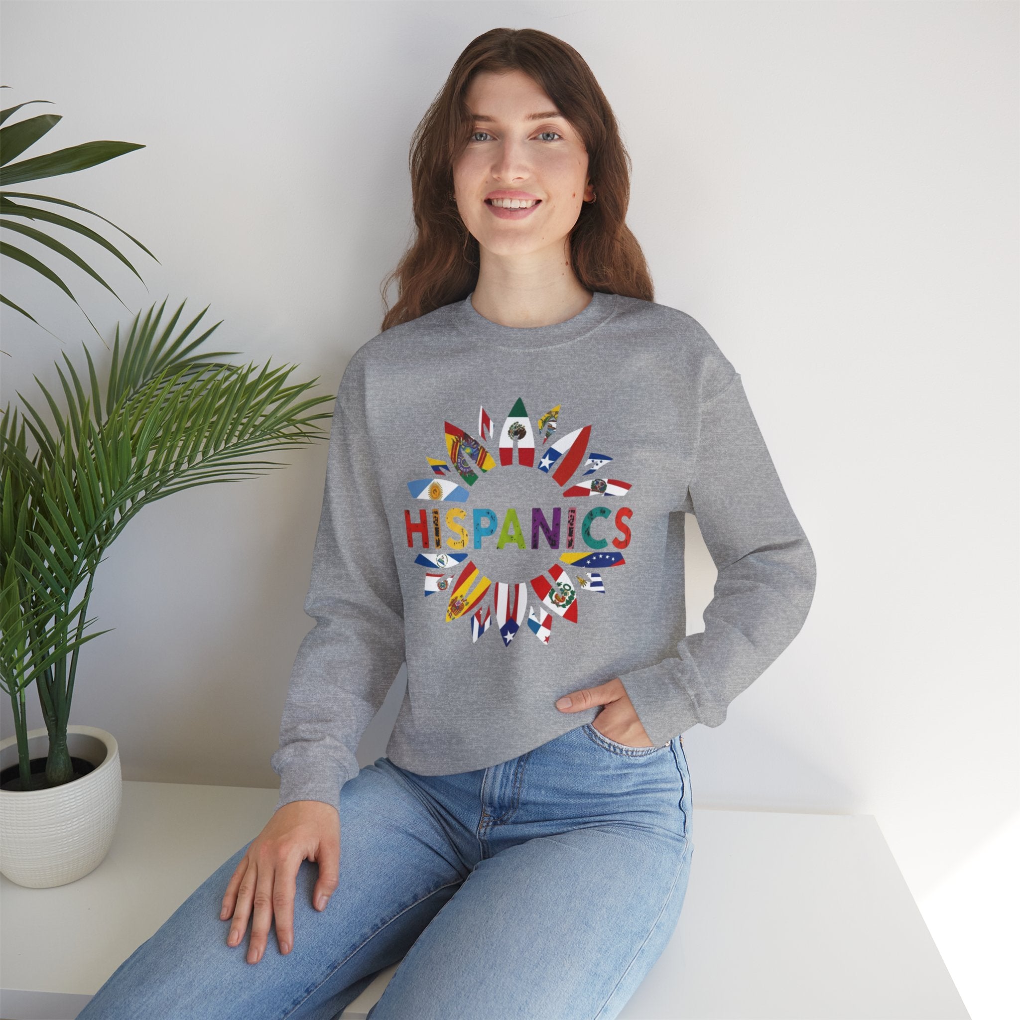 Hispanics Flag Sunburst Crewneck Sweatshirt