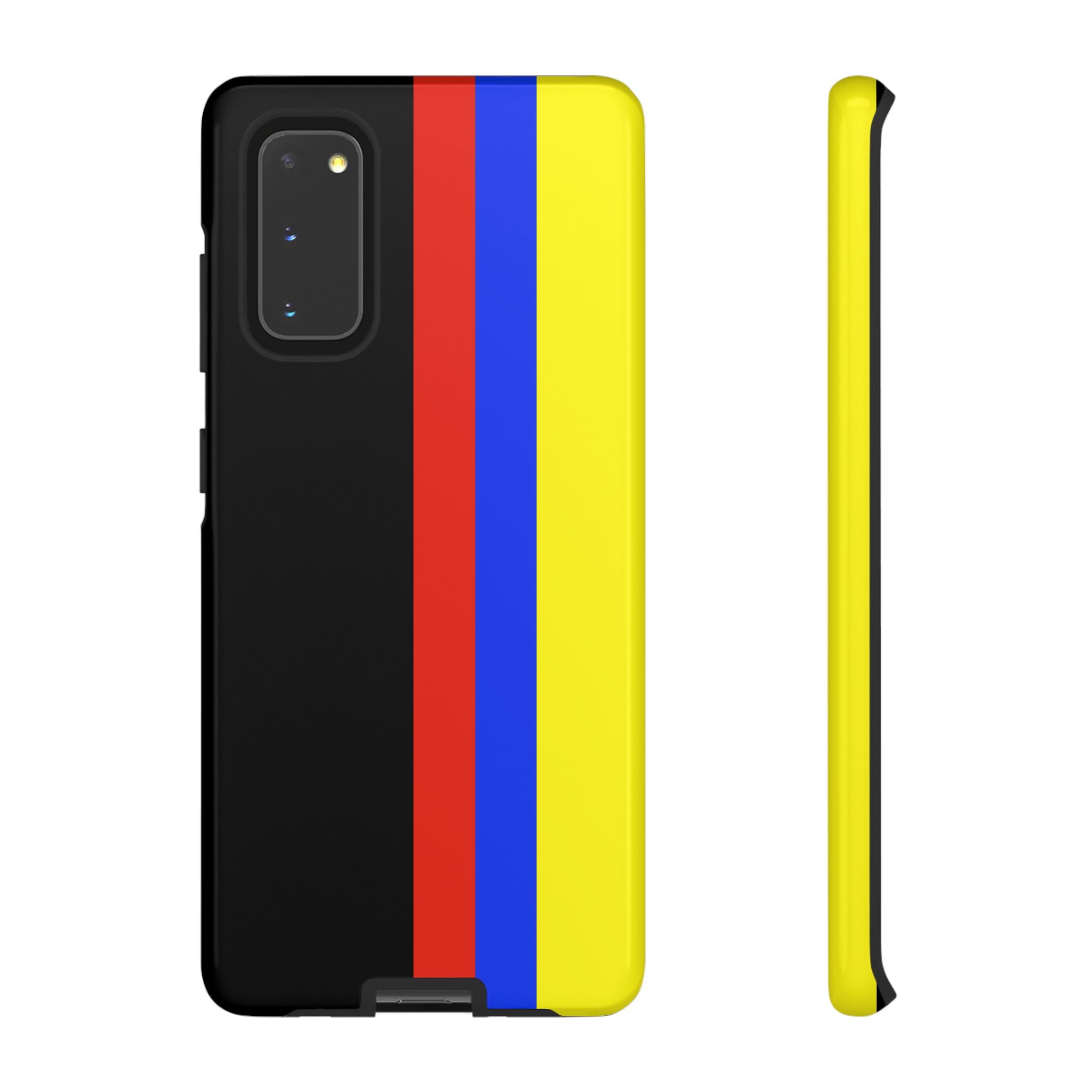 Striped Protective Phone Case —Colombian Flag Vertical Accent