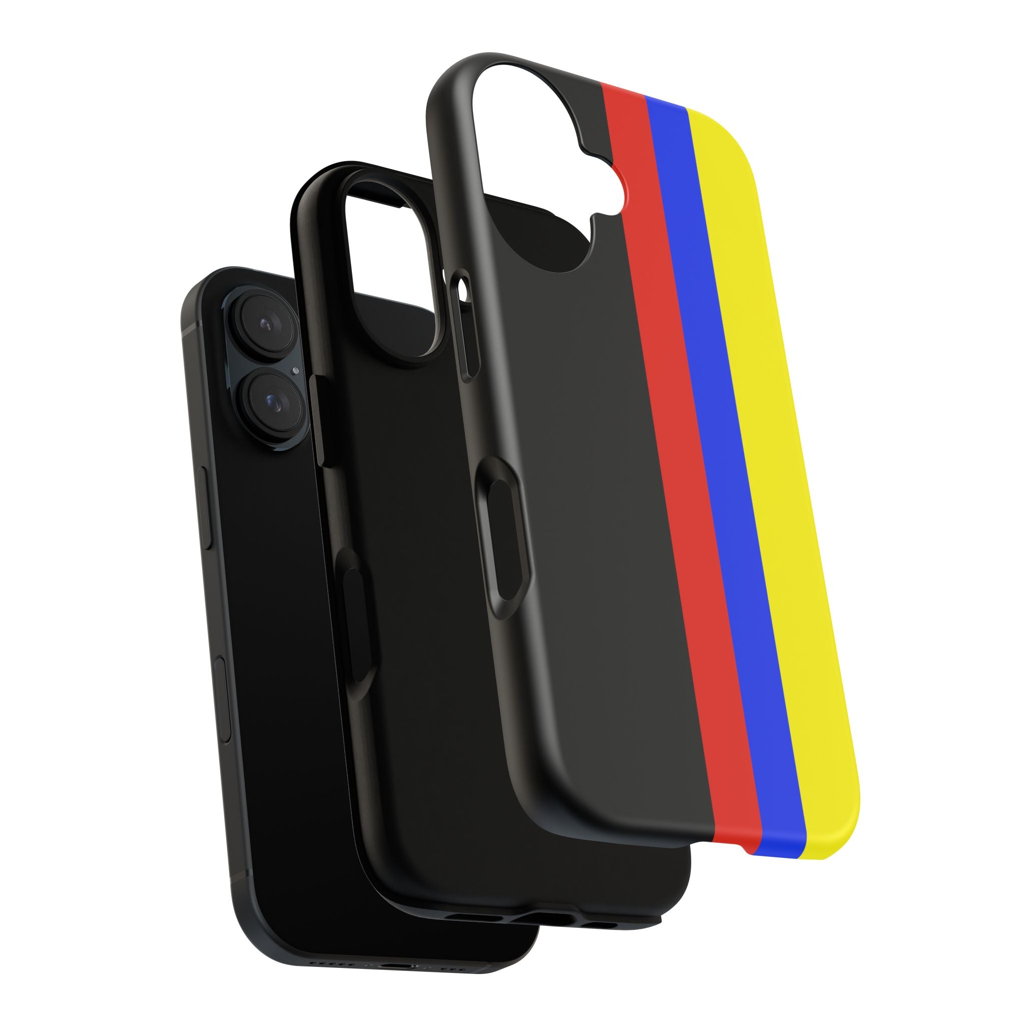 Striped Protective Phone Case —Colombian Flag Vertical Accent