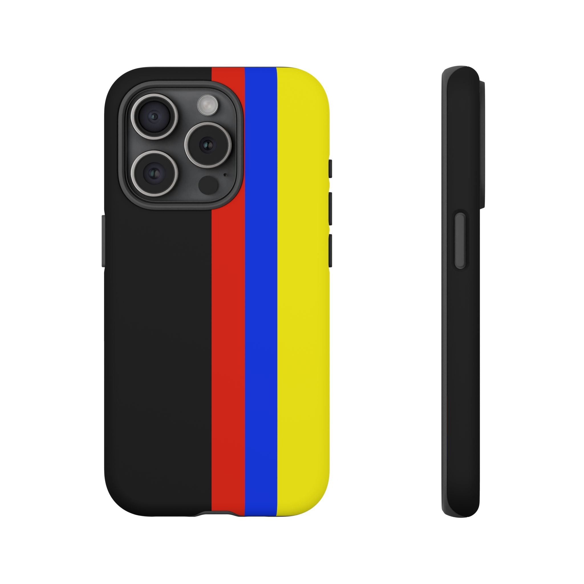 Striped Protective Phone Case —Colombian Flag Vertical Accent