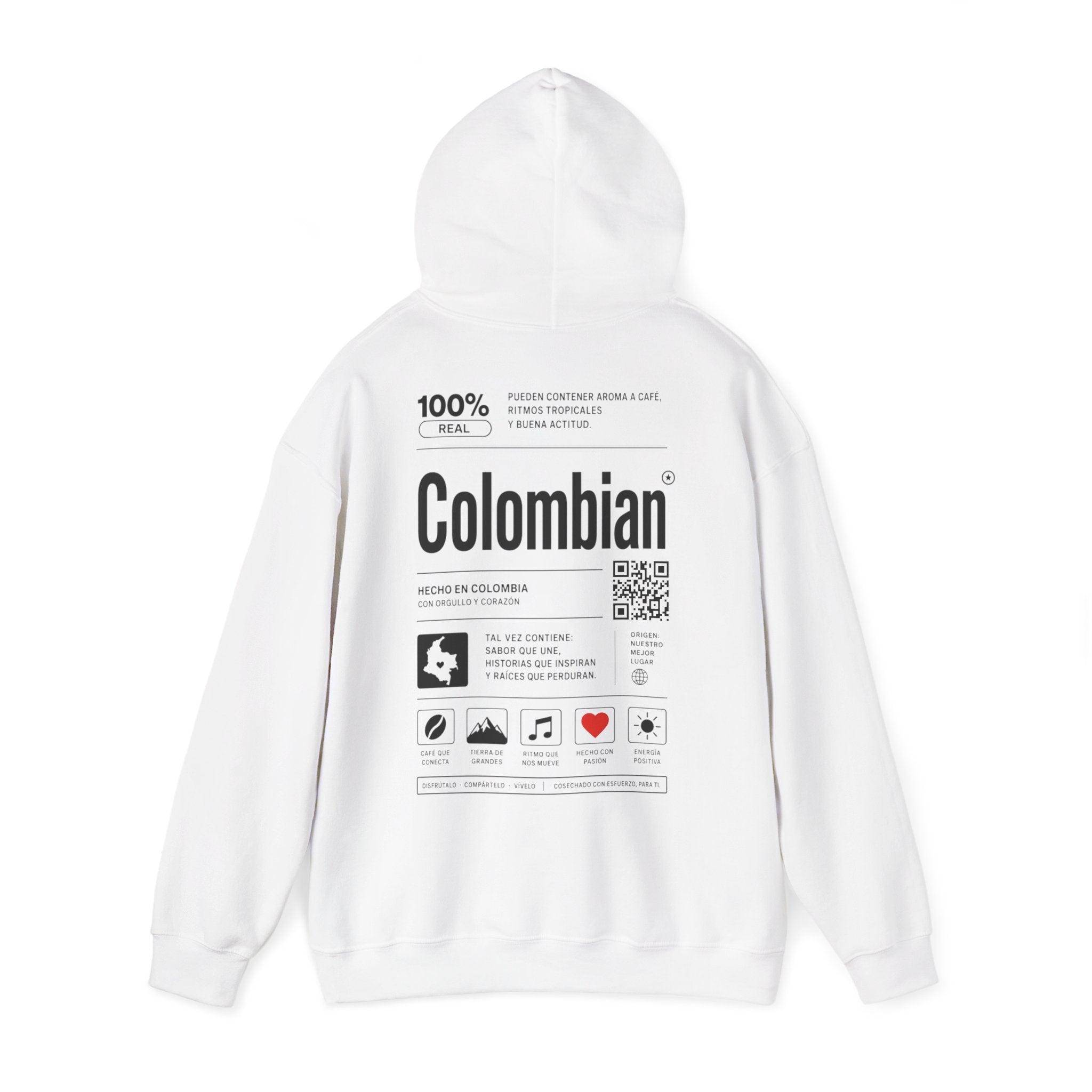 Colombian Label Hoodie — Minimal Vintage Colombian Pride Pullover