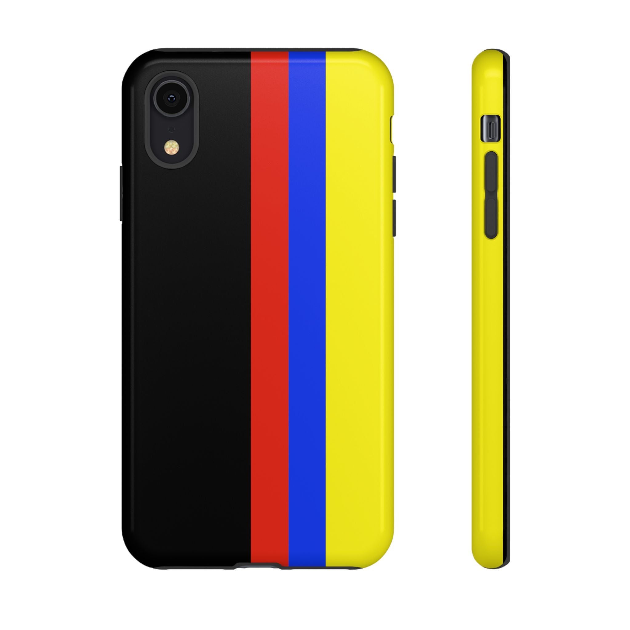 Striped Protective Phone Case —Colombian Flag Vertical Accent