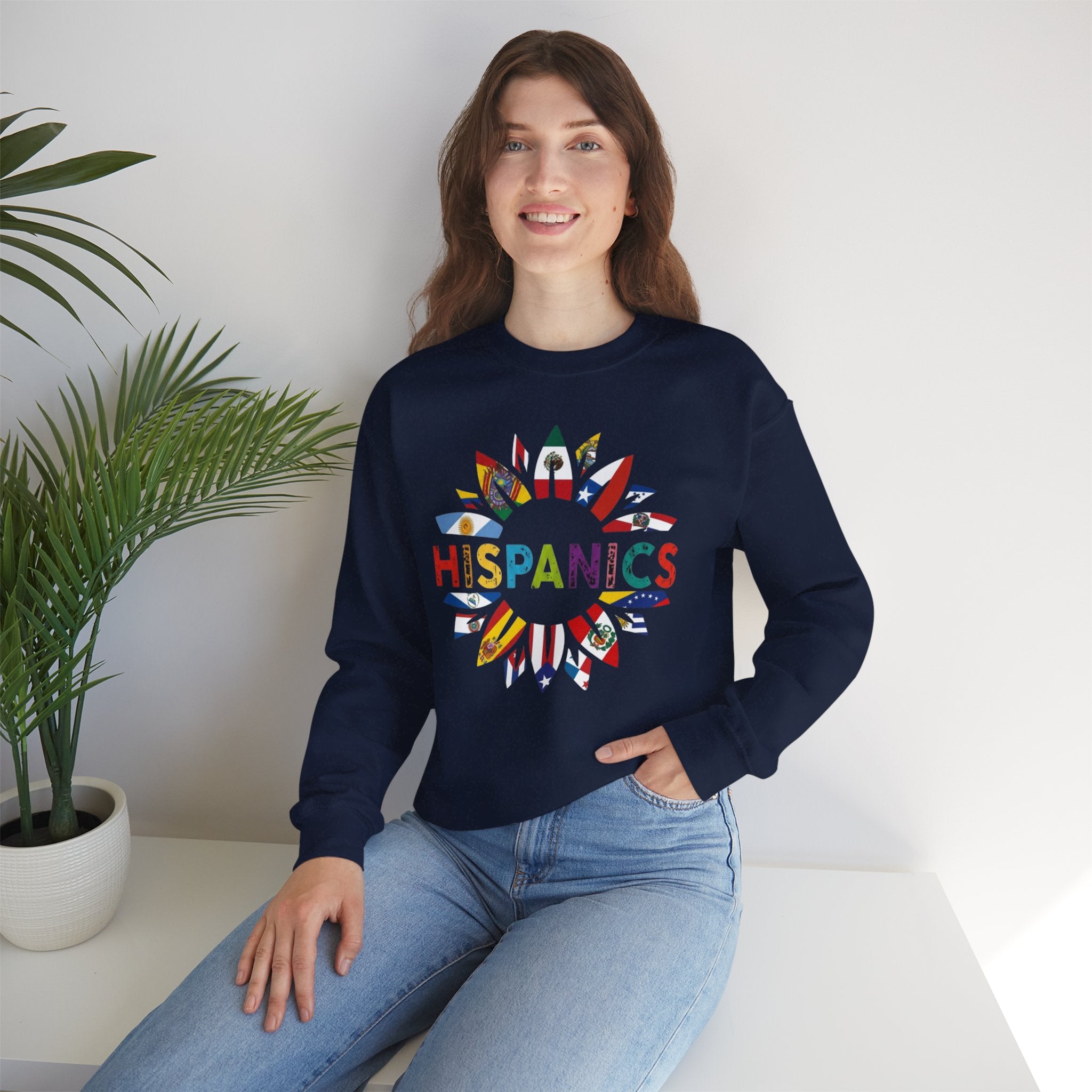 Hispanics Flag Sunburst Crewneck Sweatshirt