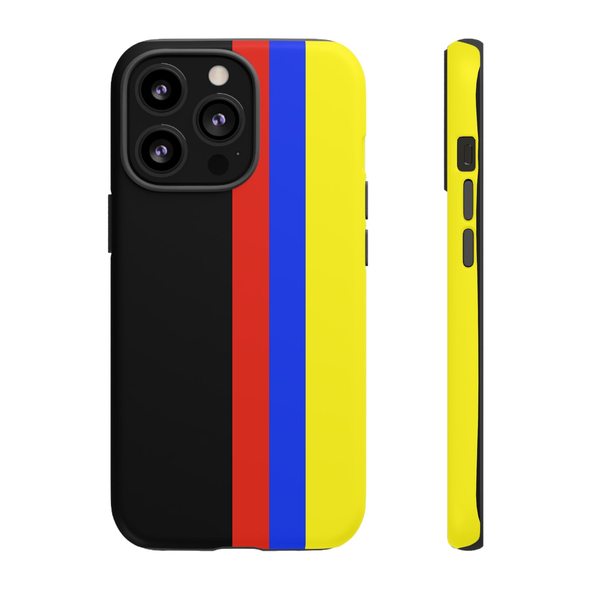 Striped Protective Phone Case —Colombian Flag Vertical Accent