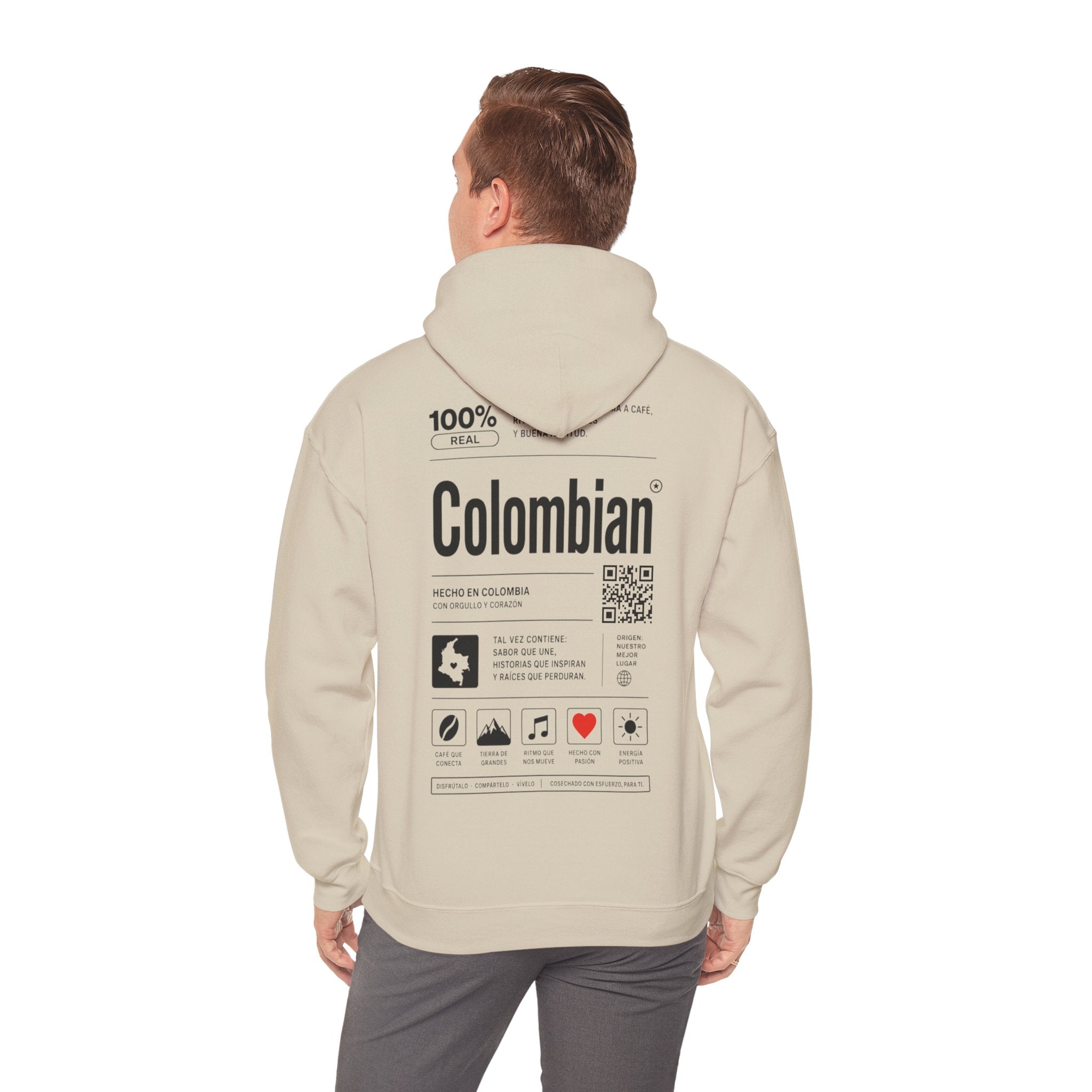 Colombian Label Hoodie — Minimal Vintage Colombian Pride Pullover