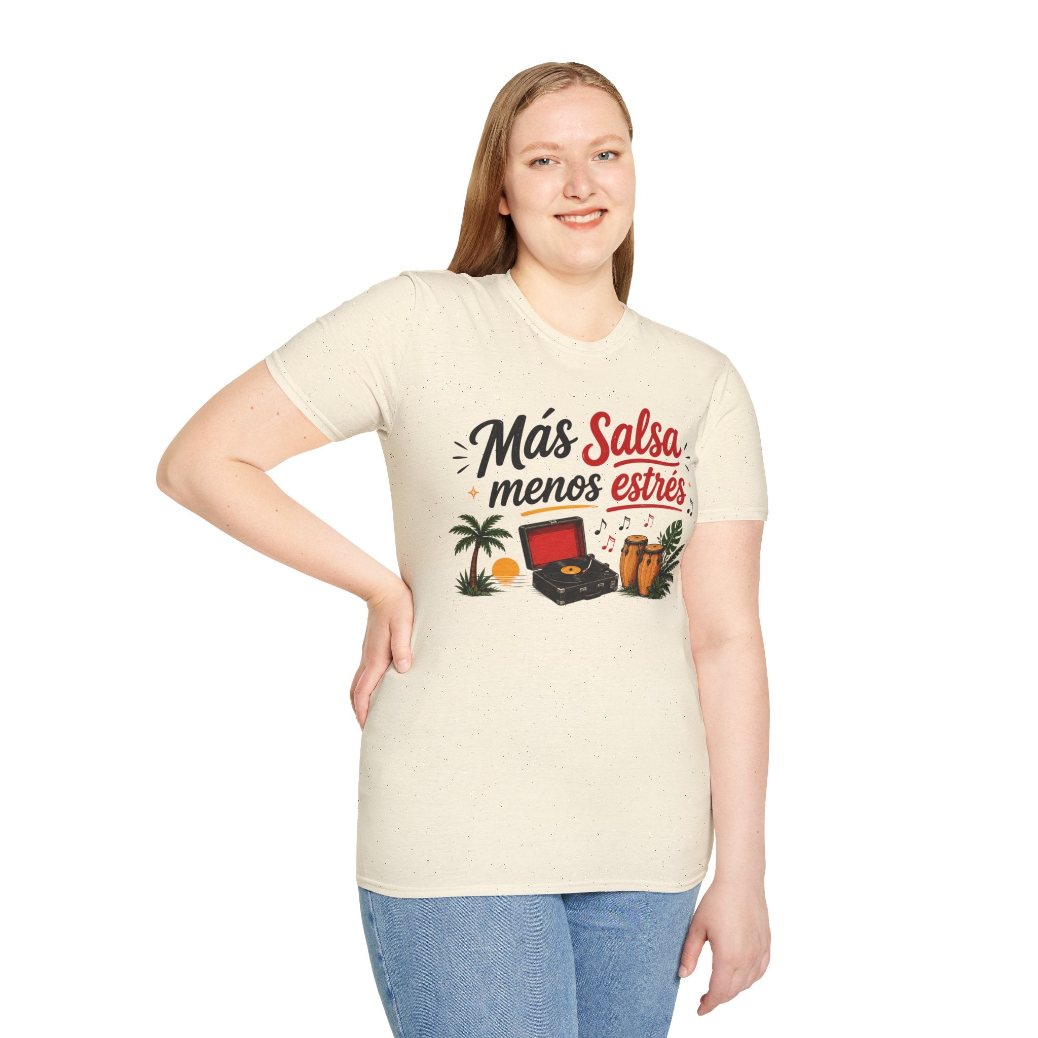 Unisex  T-Shirt  - "Más salsa, menos estrés"