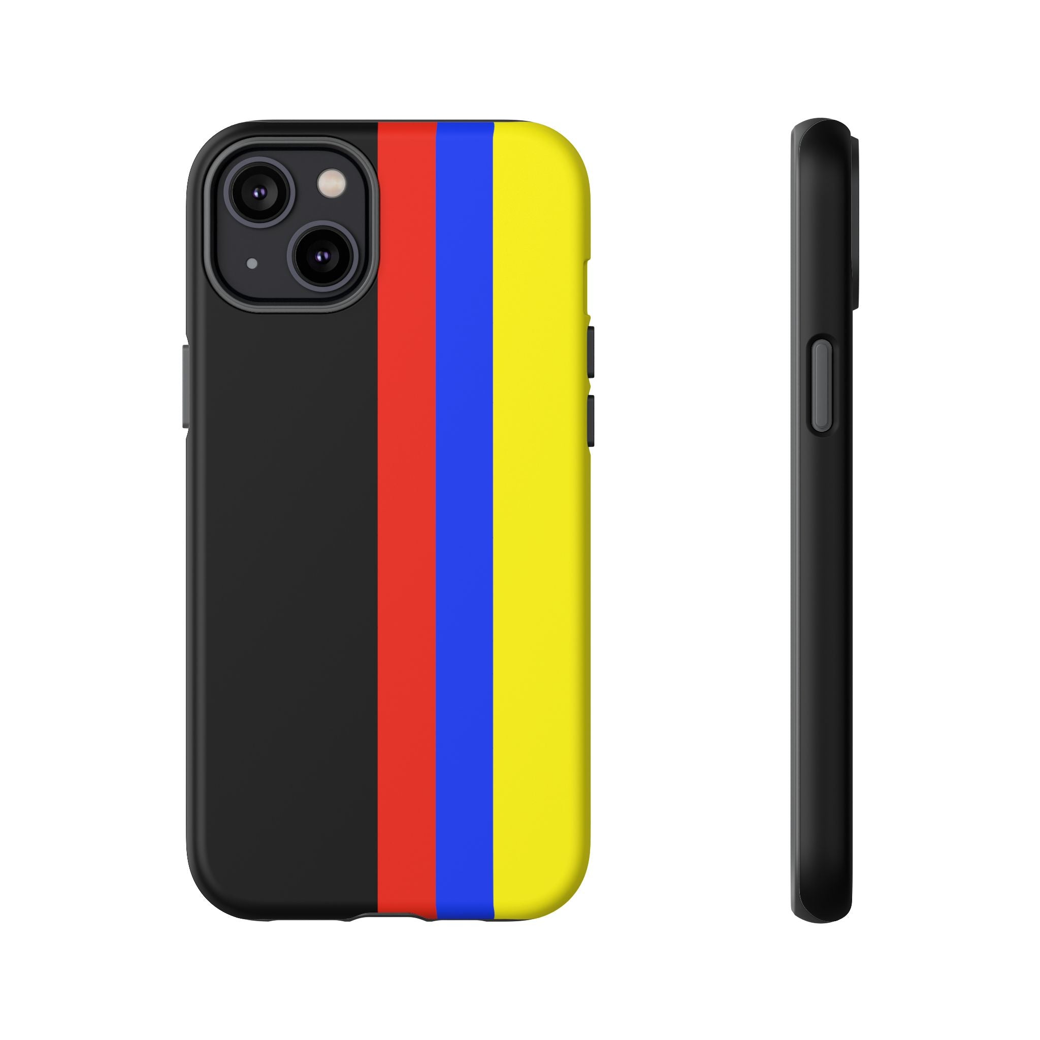 Striped Protective Phone Case —Colombian Flag Vertical Accent
