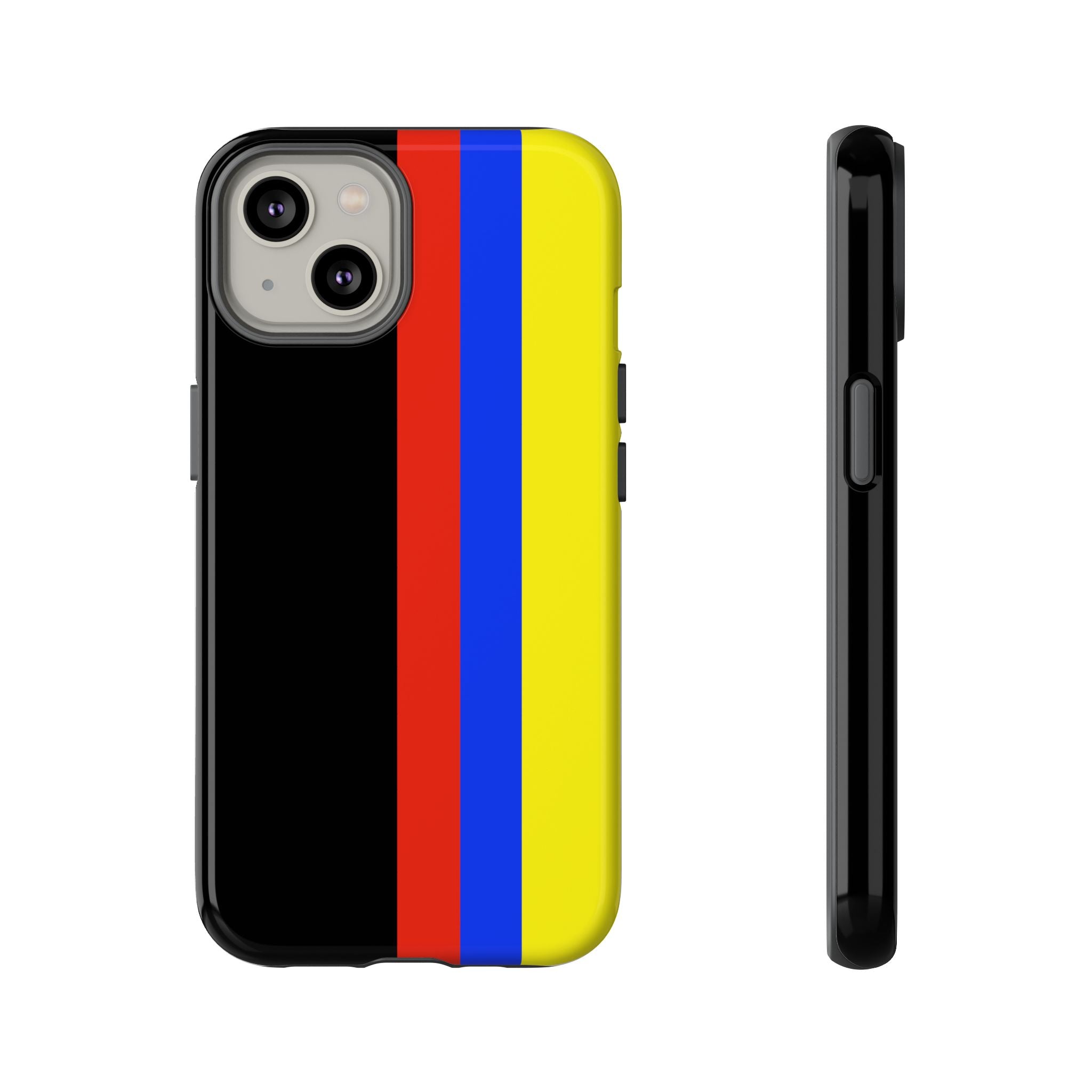 Striped Protective Phone Case —Colombian Flag Vertical Accent