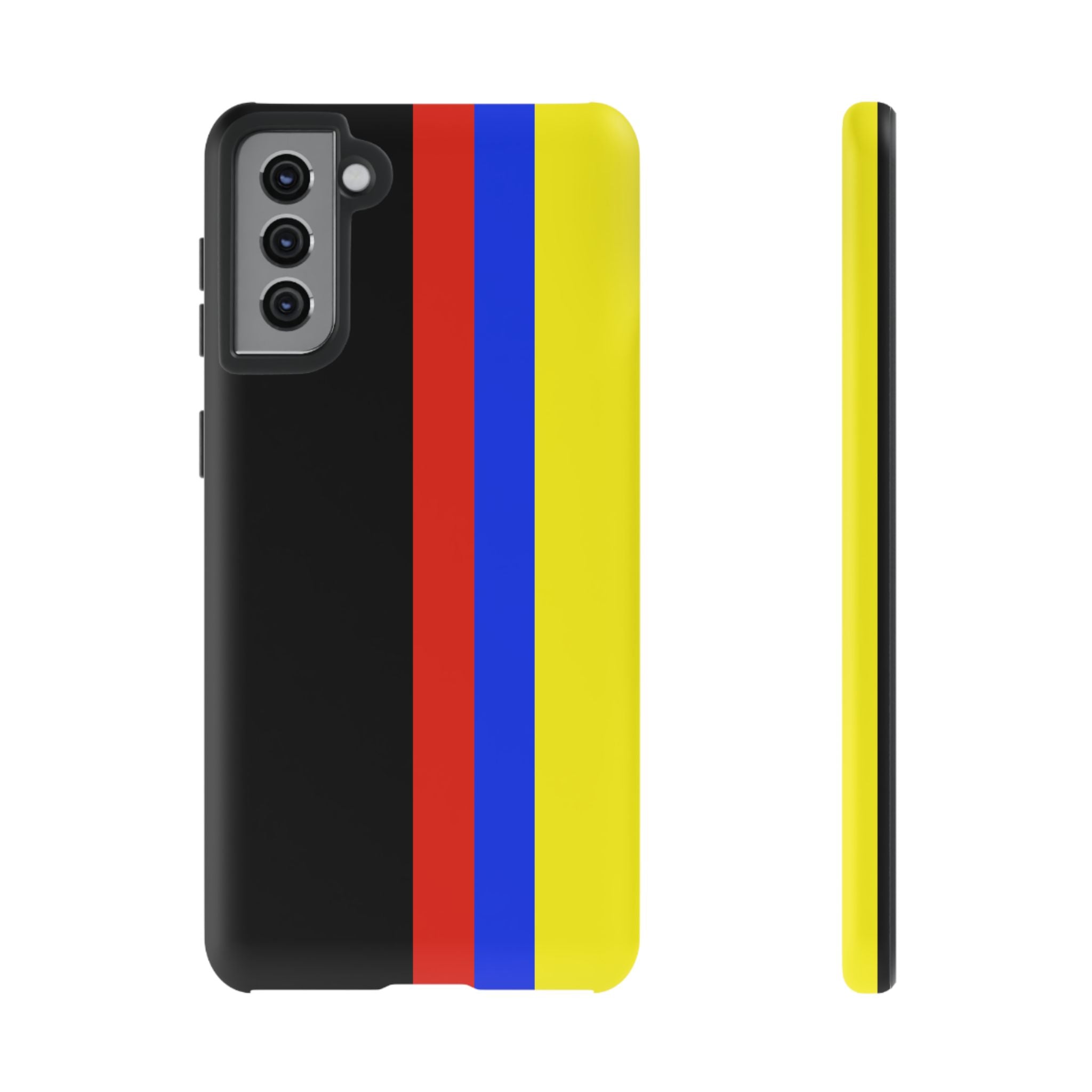 Striped Protective Phone Case —Colombian Flag Vertical Accent