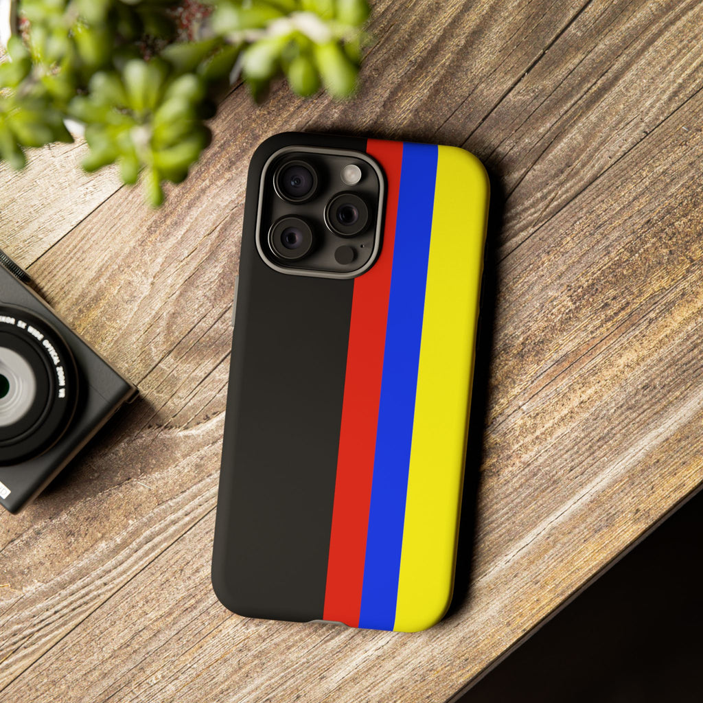 Striped Protective Phone Case —Colombian Flag Vertical Accent