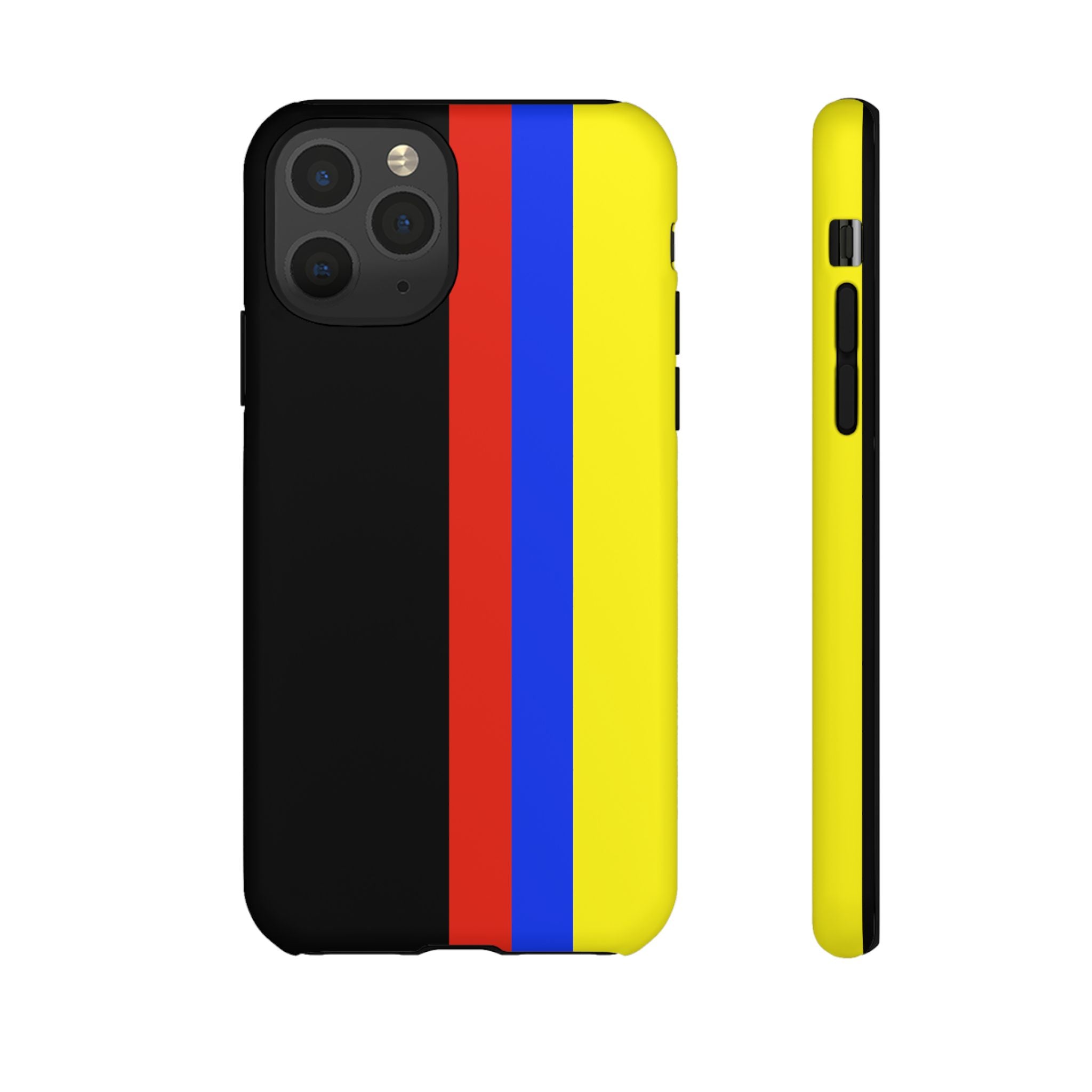 Striped Protective Phone Case —Colombian Flag Vertical Accent