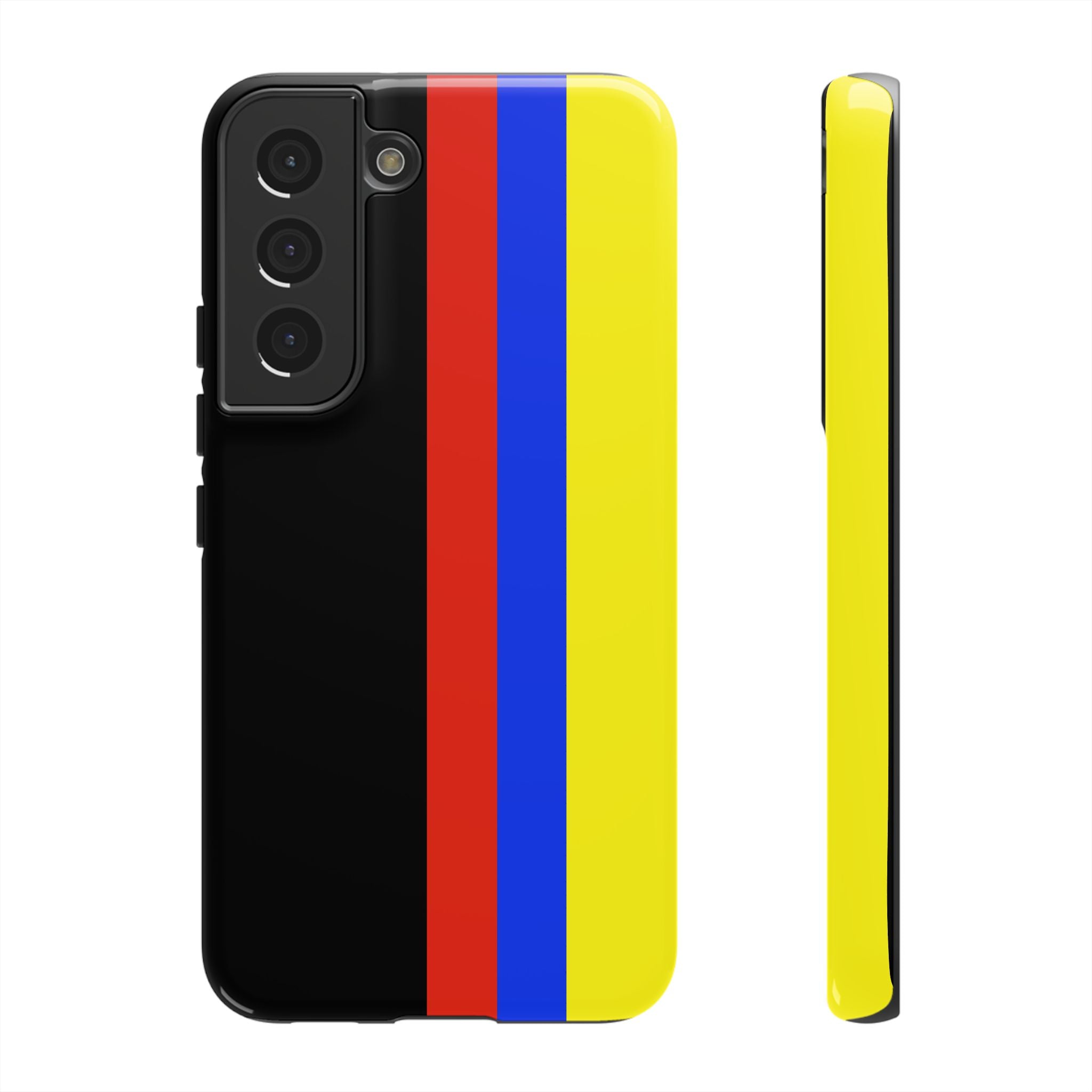 Striped Protective Phone Case —Colombian Flag Vertical Accent