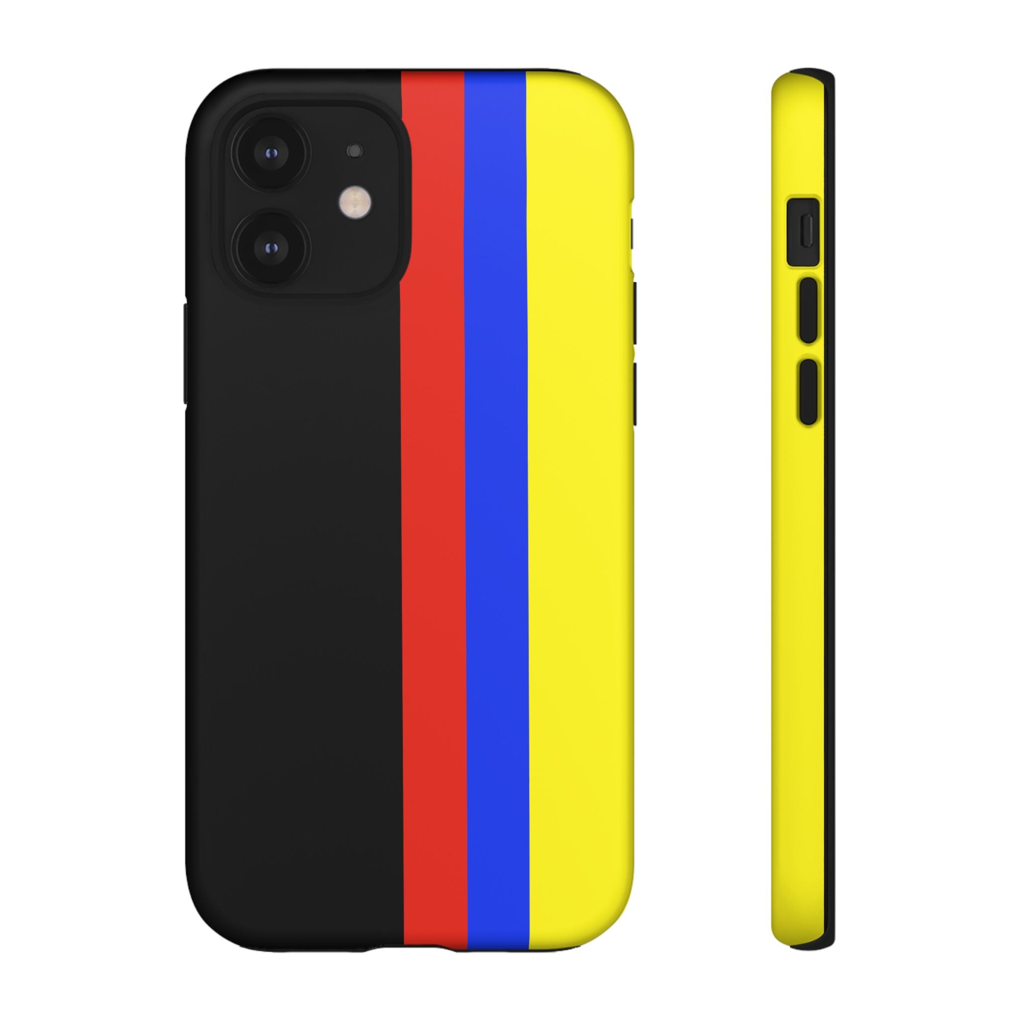 Striped Protective Phone Case —Colombian Flag Vertical Accent