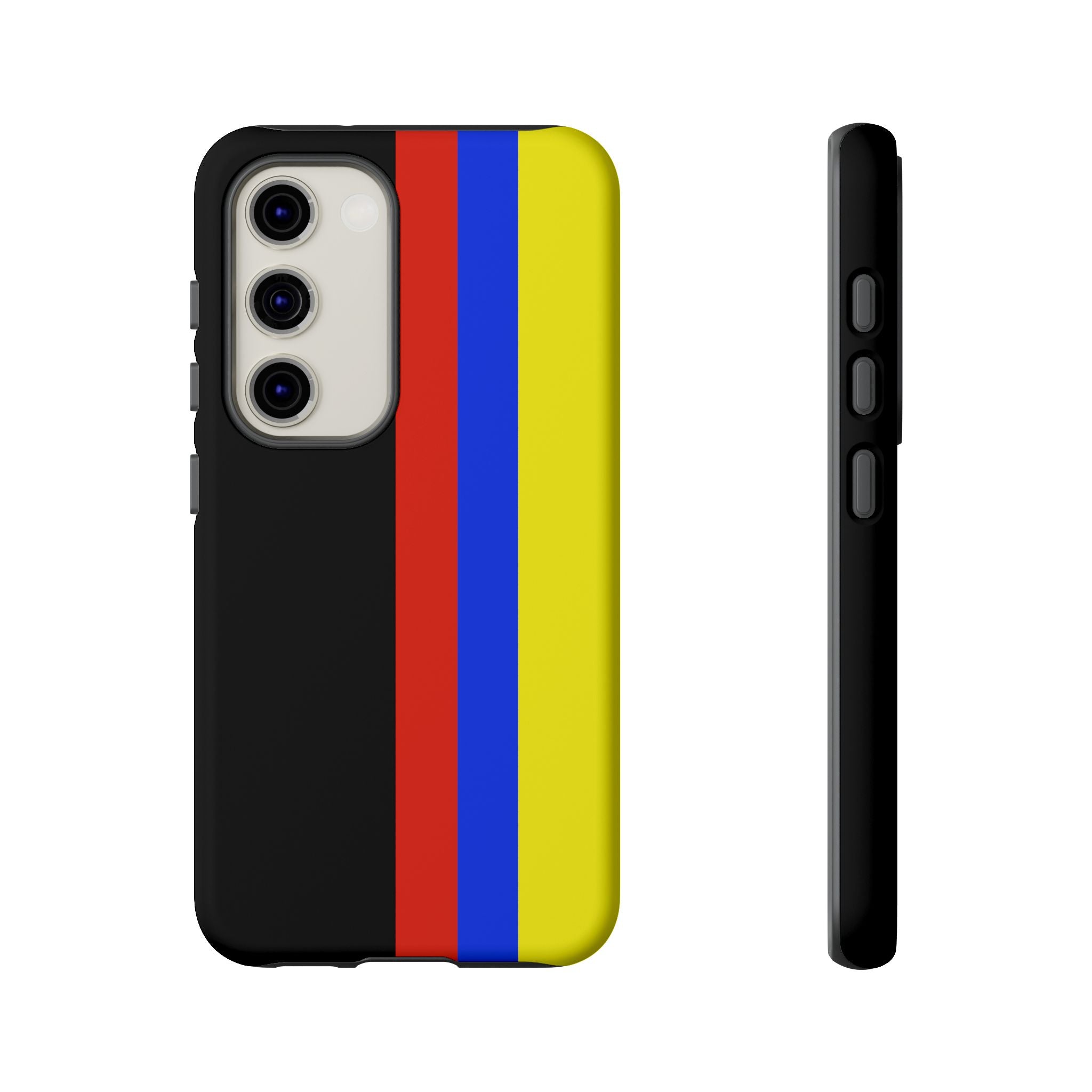 Striped Protective Phone Case —Colombian Flag Vertical Accent