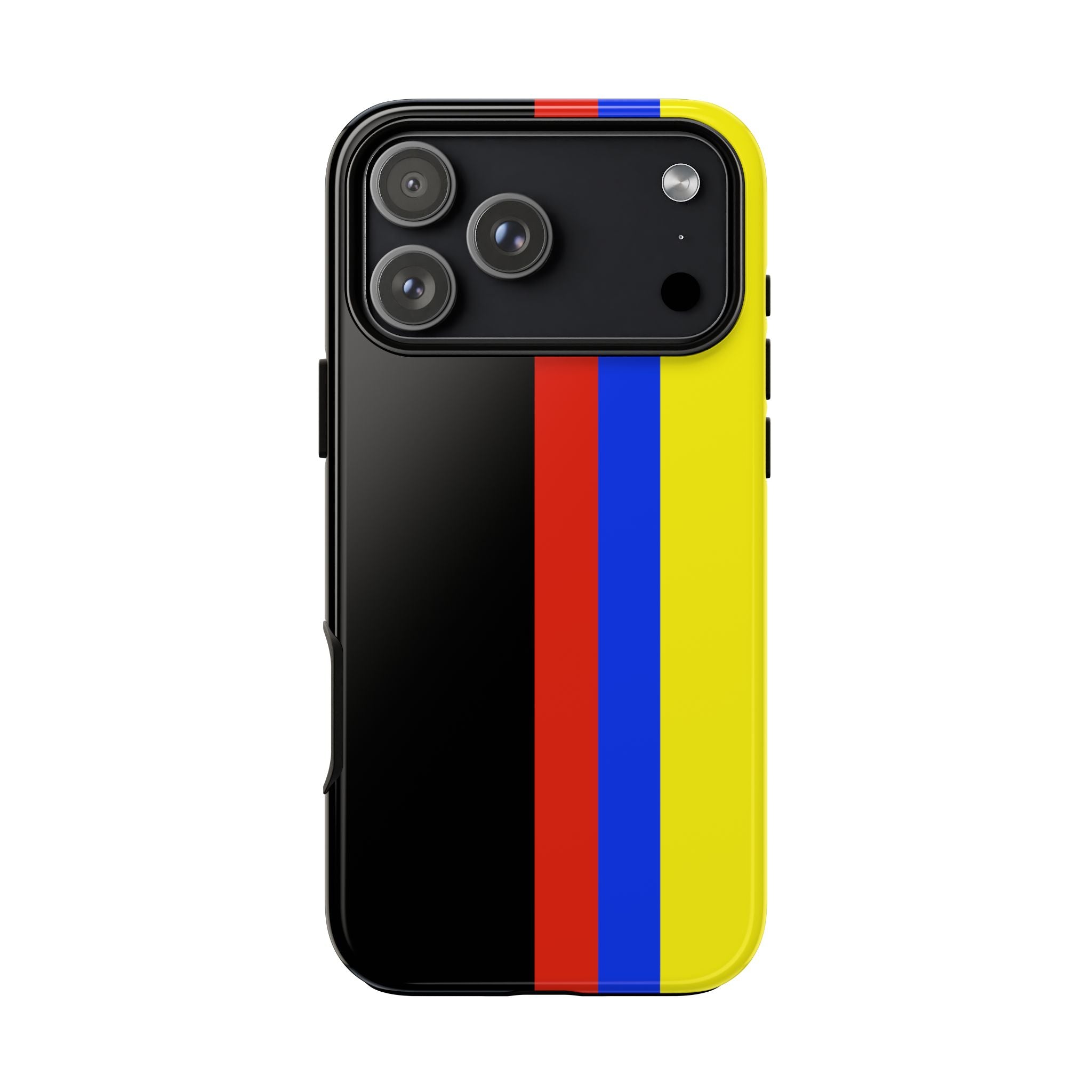 Striped Protective Phone Case —Colombian Flag Vertical Accent