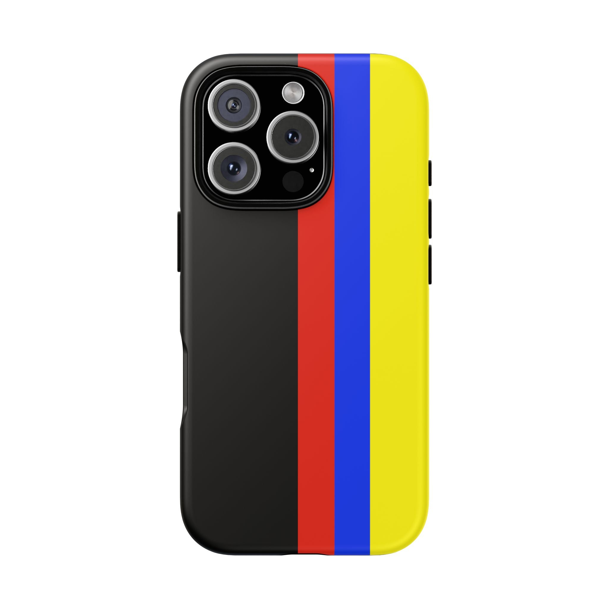 Striped Protective Phone Case —Colombian Flag Vertical Accent