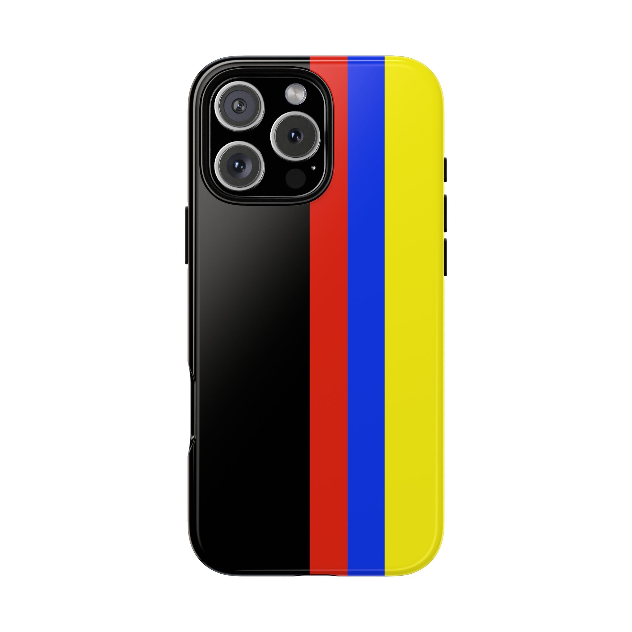 Striped Protective Phone Case —Colombian Flag Vertical Accent