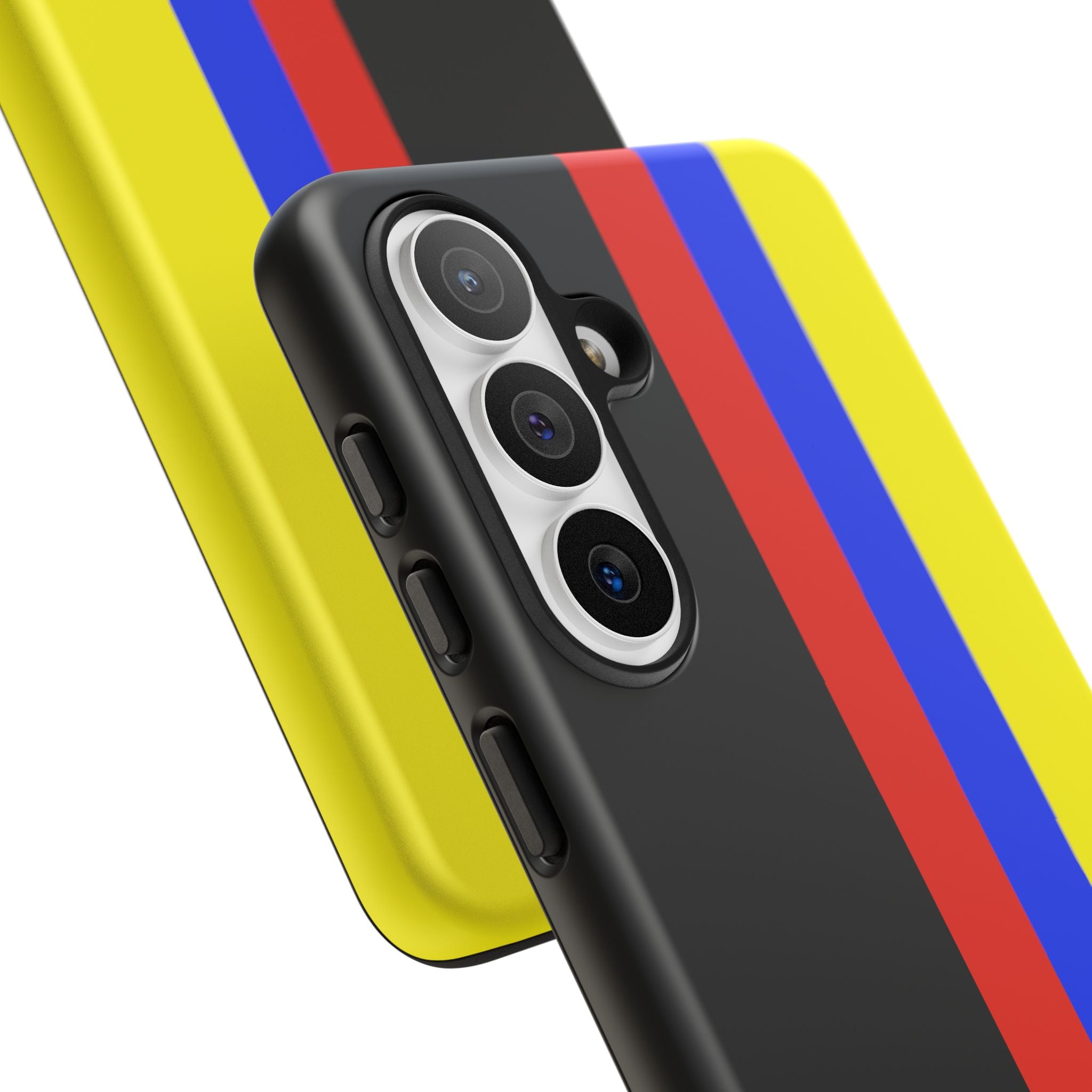 Striped Protective Phone Case —Colombian Flag Vertical Accent