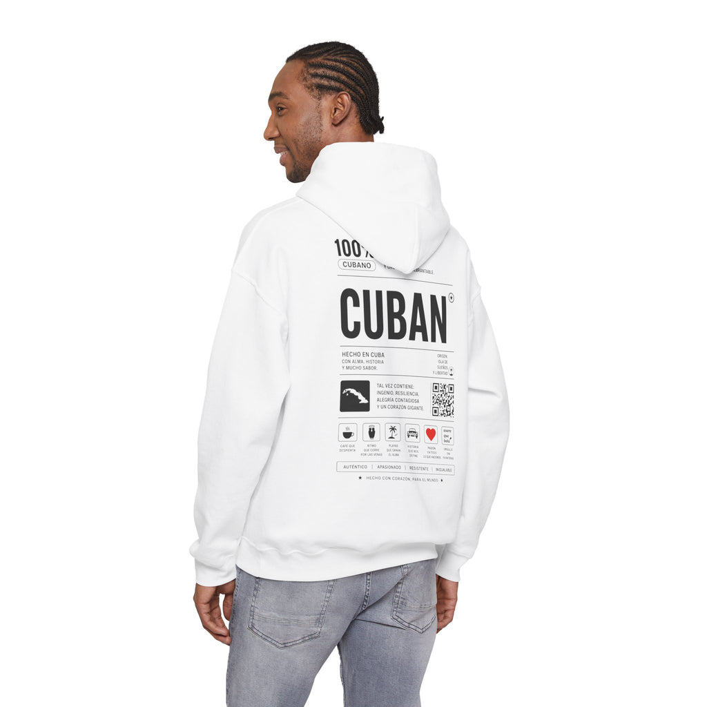 Cuban Label Hoodie — Minimal Vintage Cuban Pride Pullover