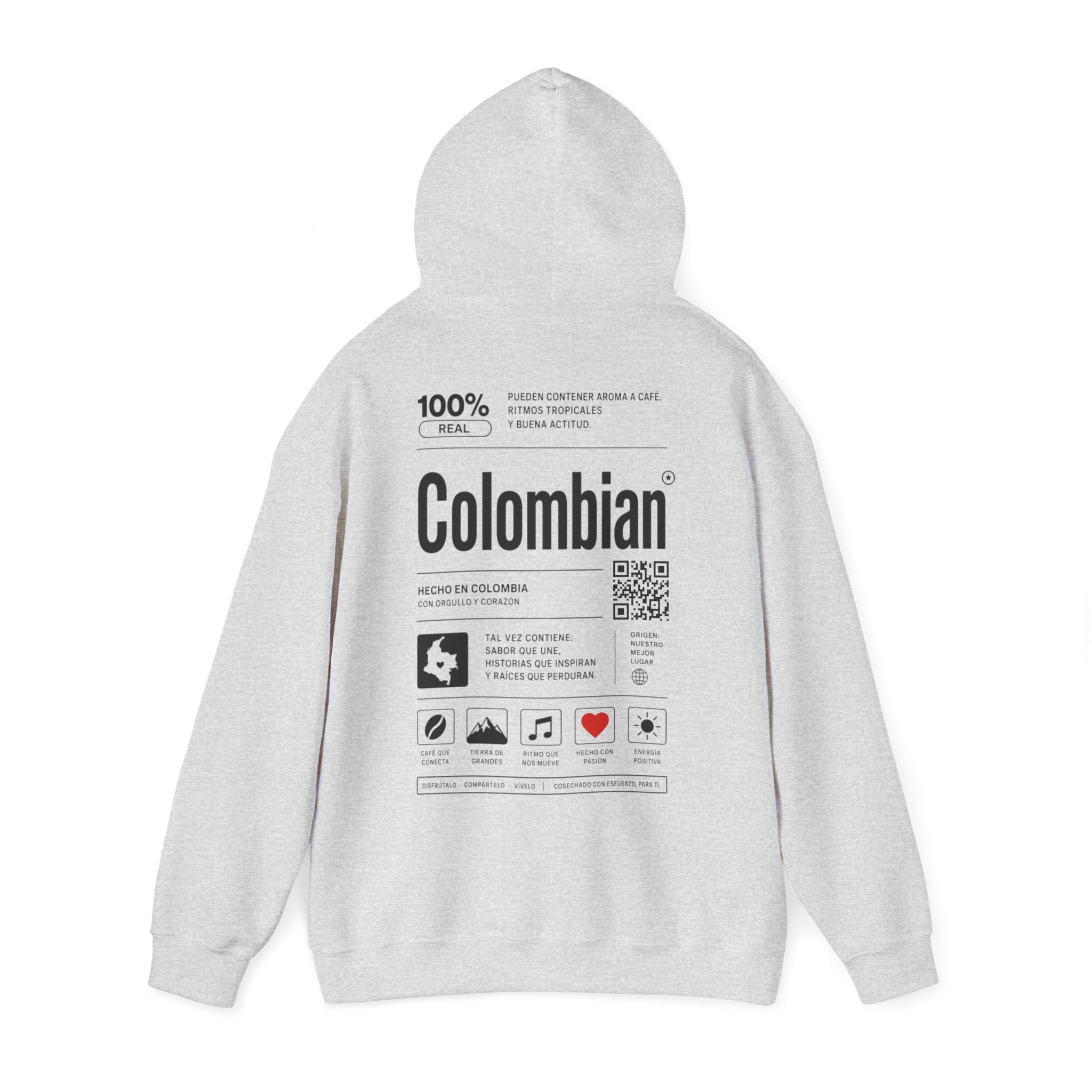 Colombian Label Hoodie — Minimal Vintage Colombian Pride Pullover
