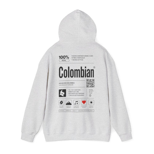 Colombian Label Hoodie — Minimal Vintage Colombian Pride Pullover