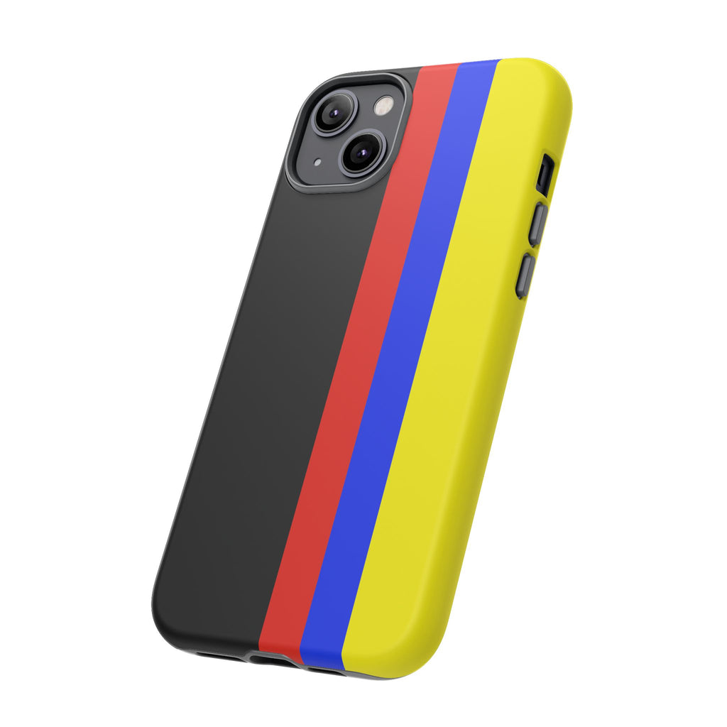 Striped Protective Phone Case —Colombian Flag Vertical Accent