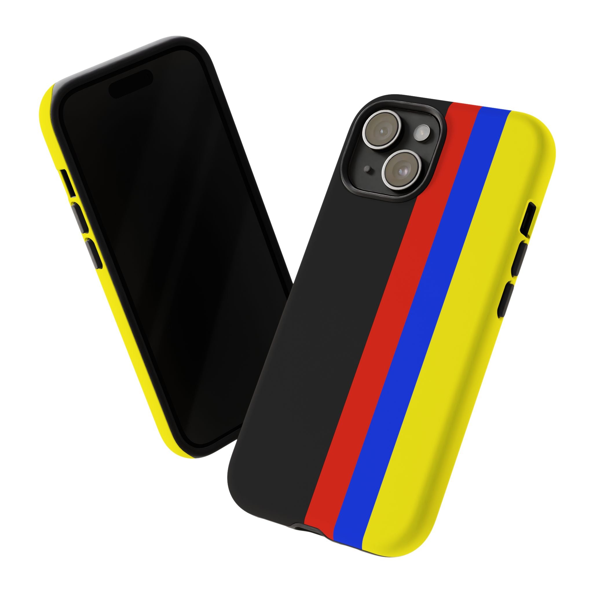 Striped Protective Phone Case —Colombian Flag Vertical Accent