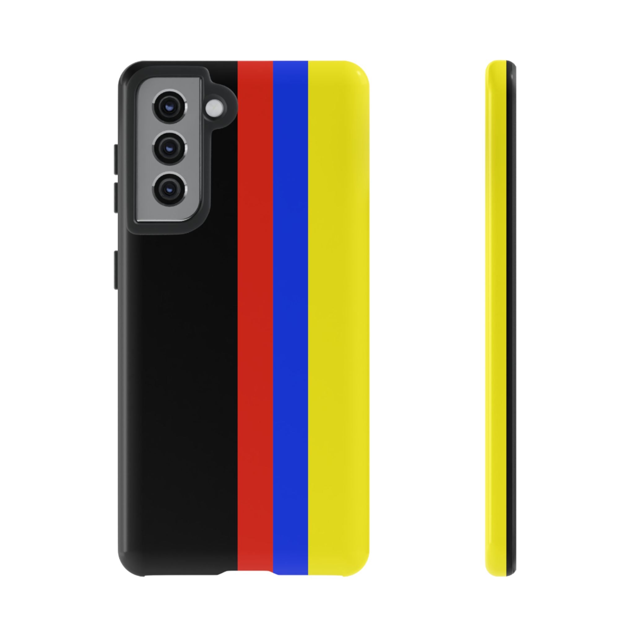 Striped Protective Phone Case —Colombian Flag Vertical Accent