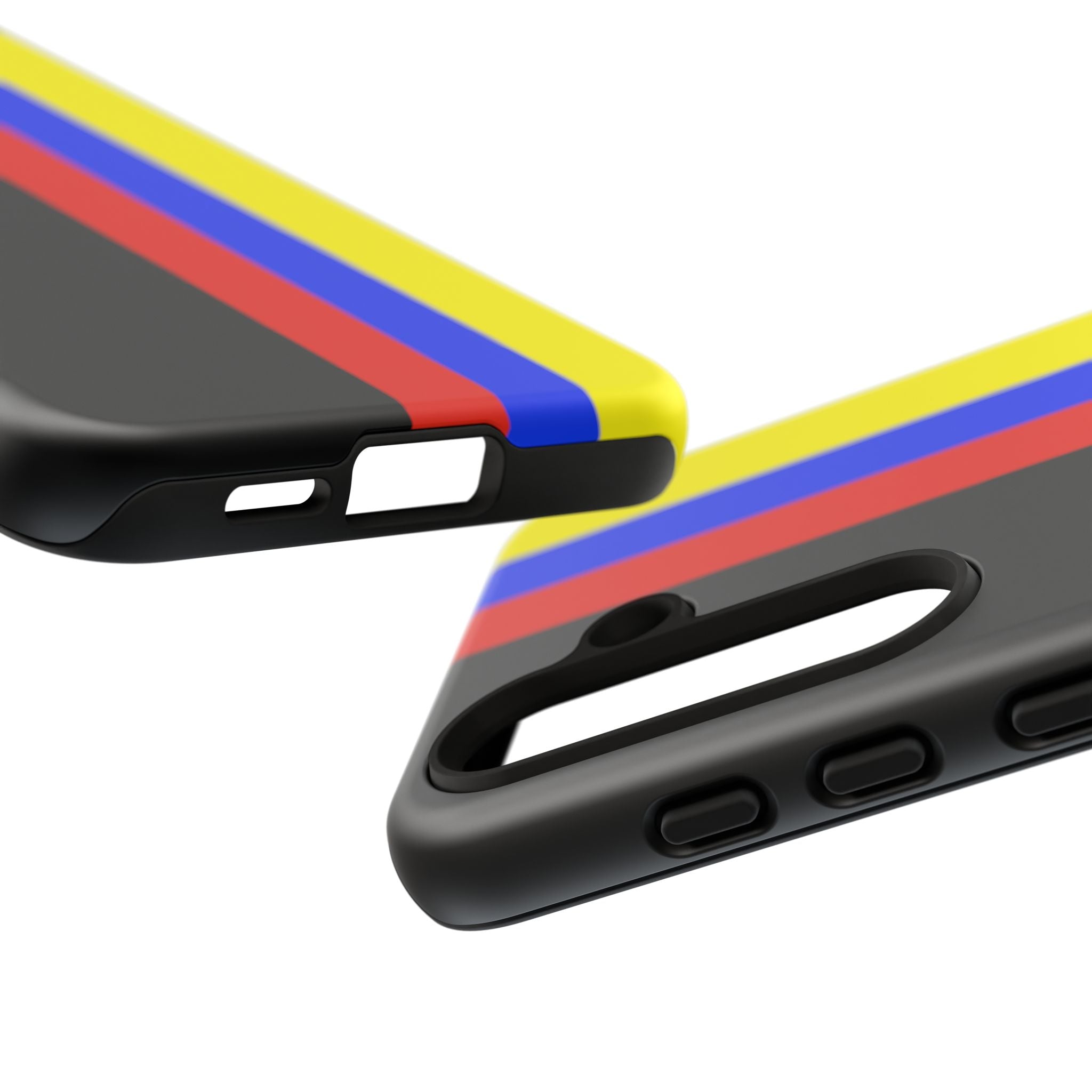 Striped Protective Phone Case —Colombian Flag Vertical Accent