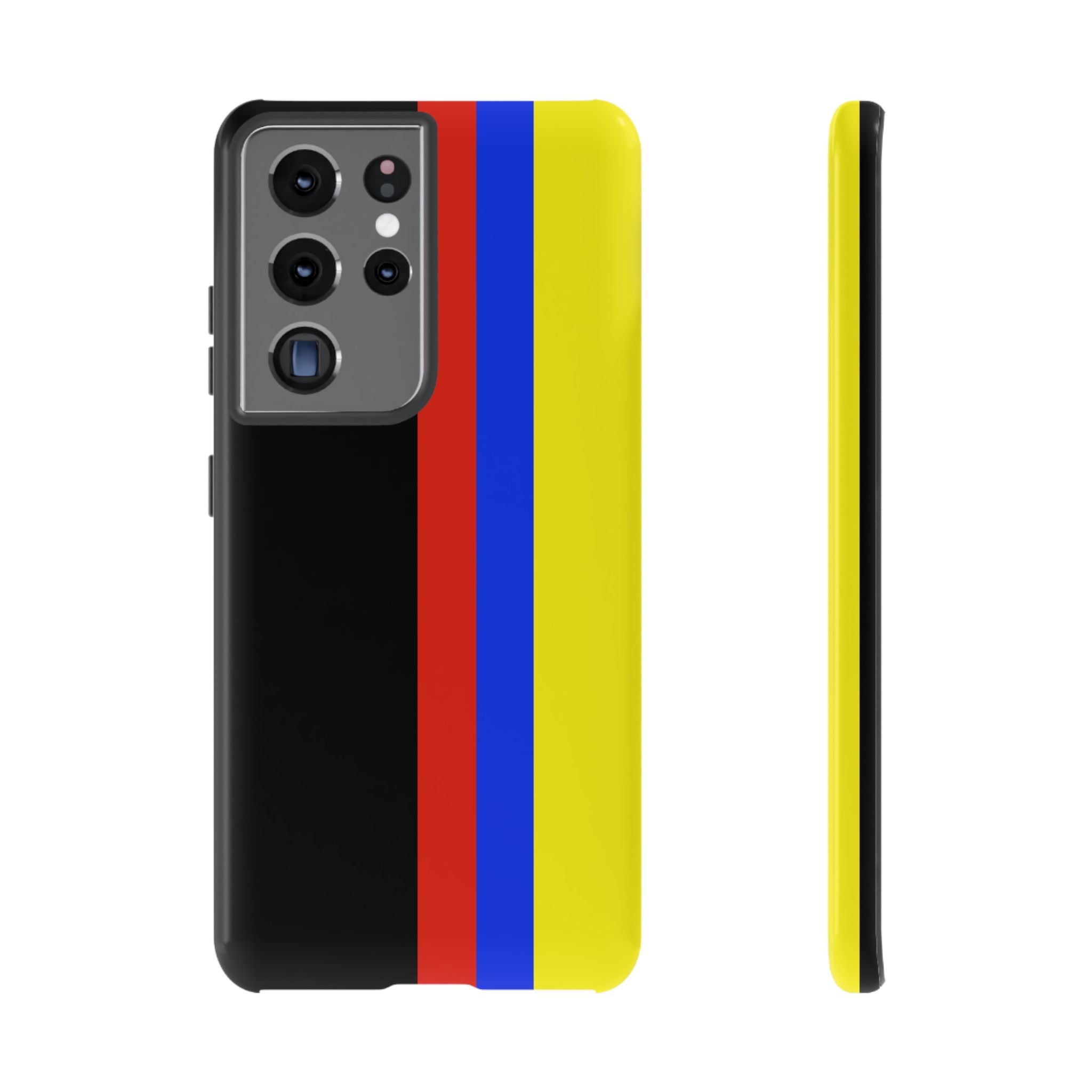 Striped Protective Phone Case —Colombian Flag Vertical Accent