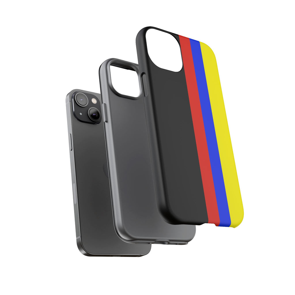 Striped Protective Phone Case —Colombian Flag Vertical Accent