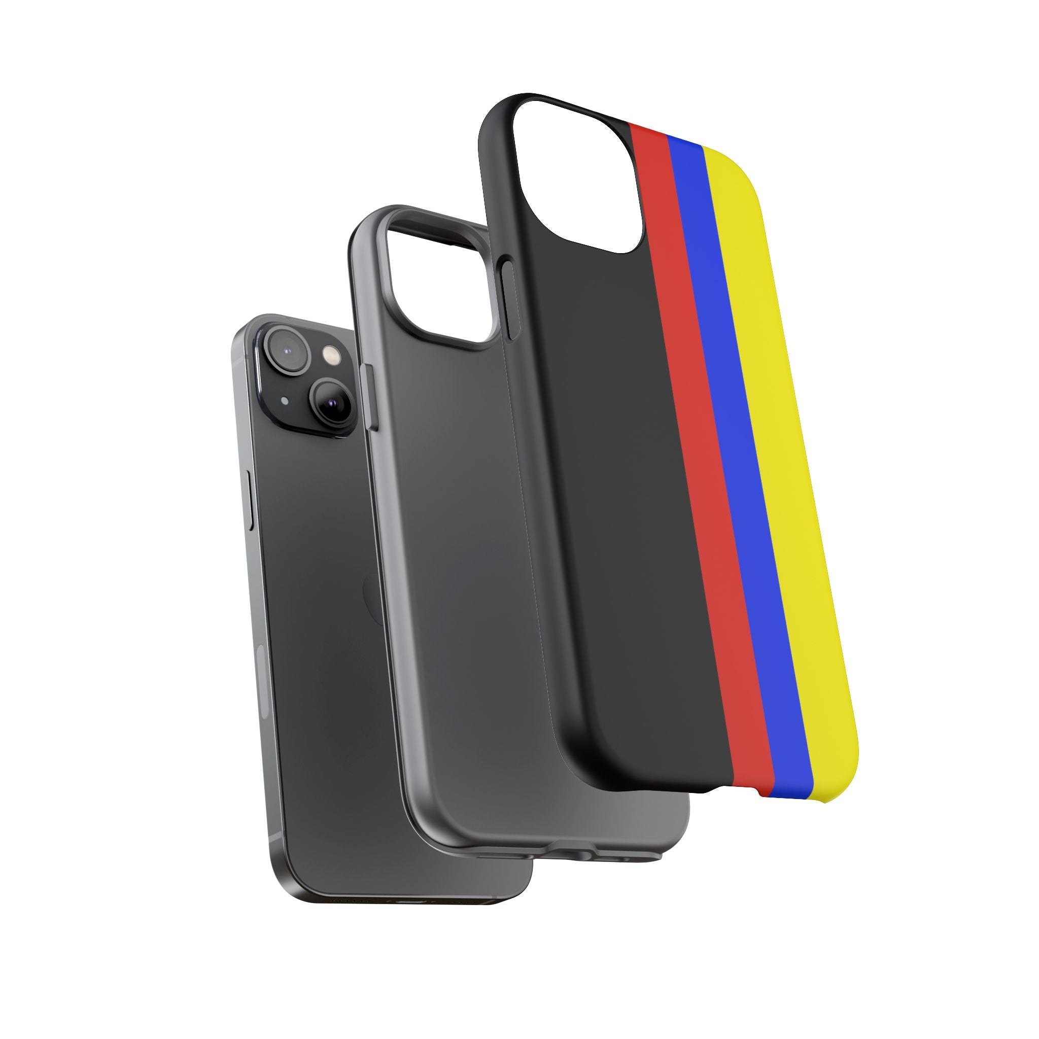 Striped Protective Phone Case —Colombian Flag Vertical Accent