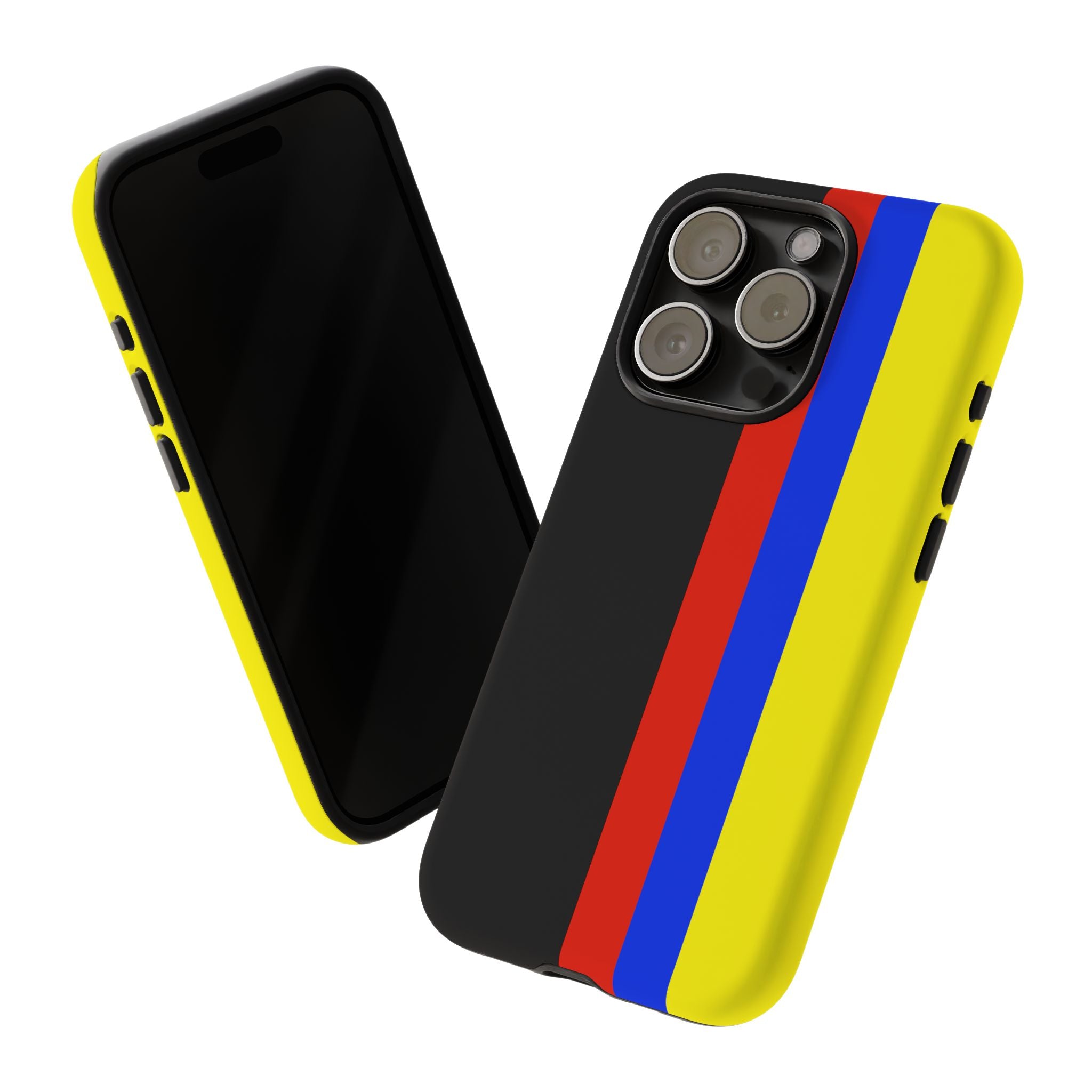 Striped Protective Phone Case —Colombian Flag Vertical Accent