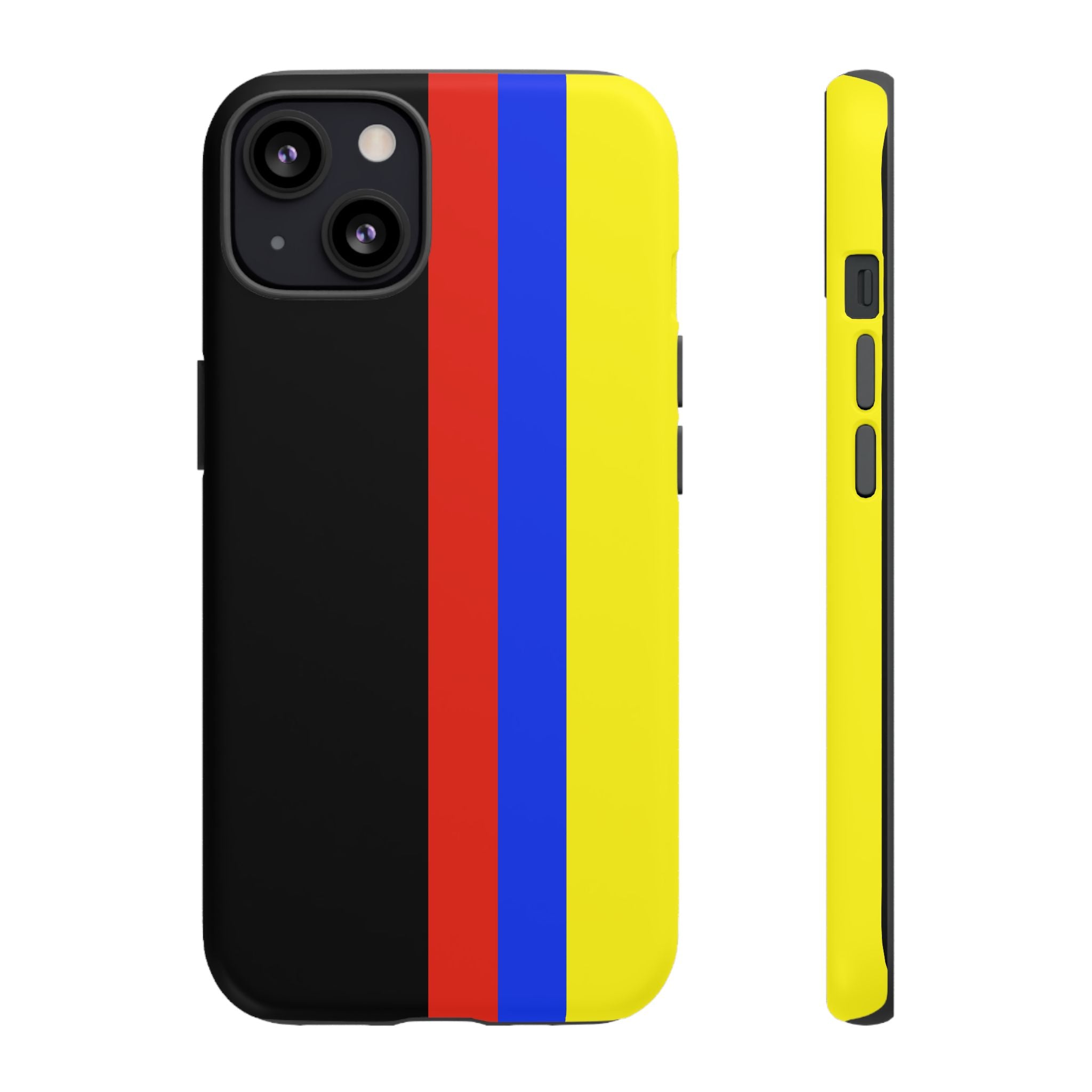 Striped Protective Phone Case —Colombian Flag Vertical Accent