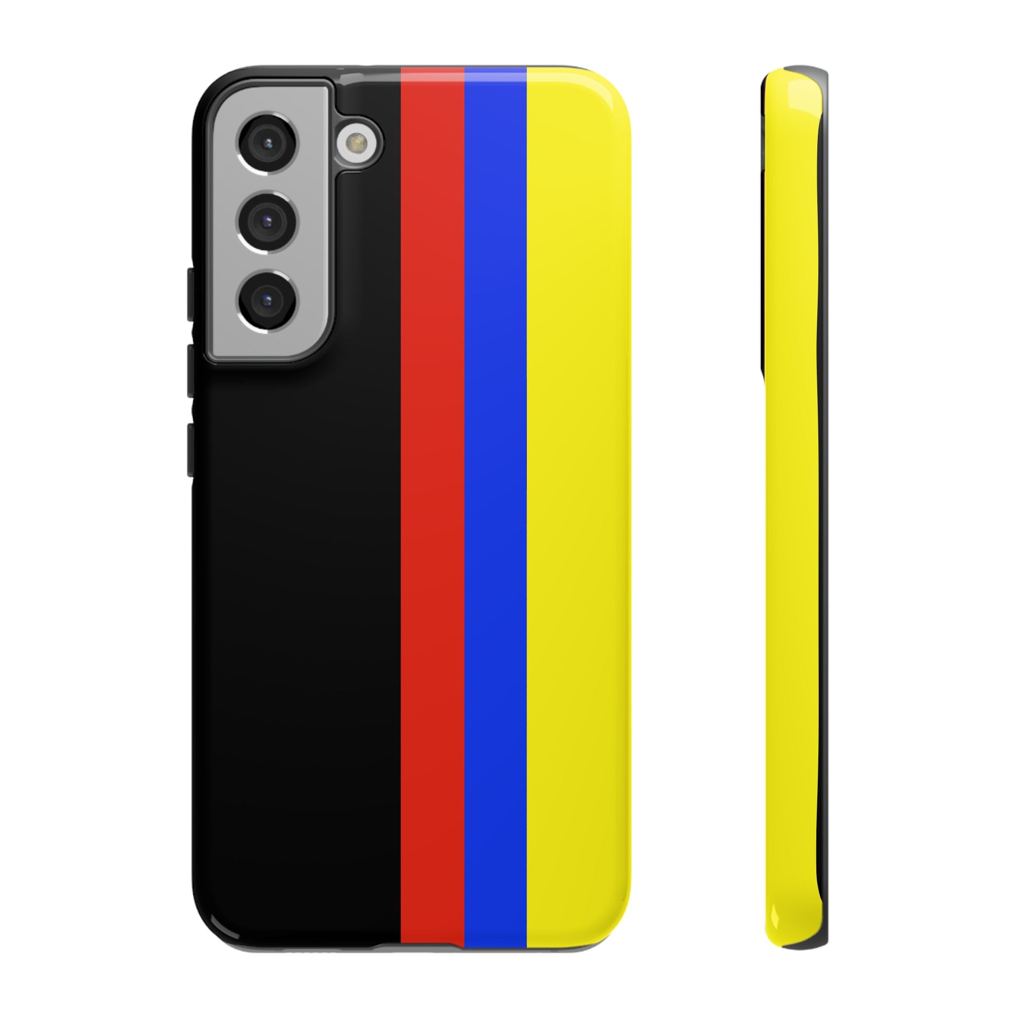 Striped Protective Phone Case —Colombian Flag Vertical Accent