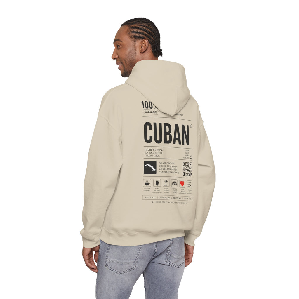 Cuban Label Hoodie — Minimal Vintage Cuban Pride Pullover